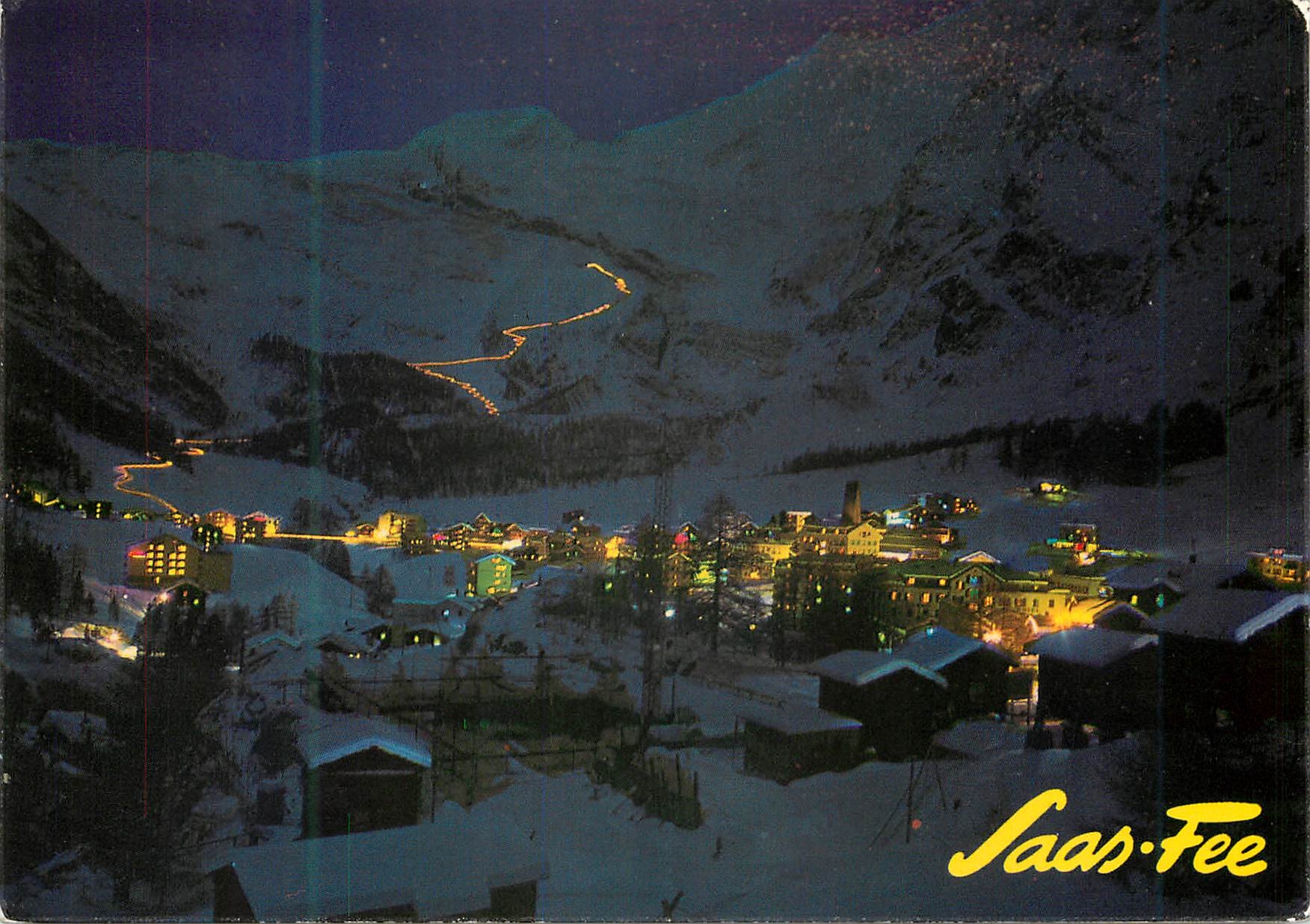 CPM Saas Fee Flammenabhfahrt Descente aux flambeaux Helvetia