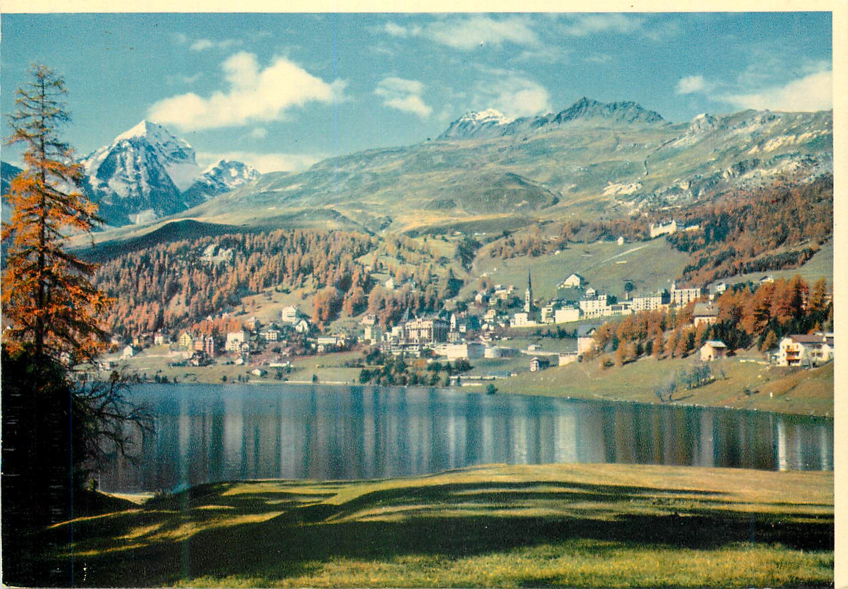 CPM St Moritz im Herbst Piz Julier und Piz Nair