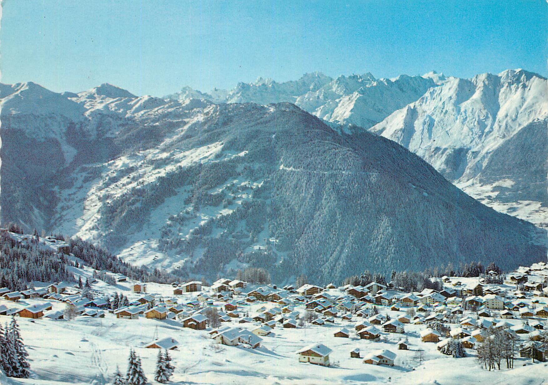 CPM Verbier Station V S Suisse vue sur le massif du Mt Blanc