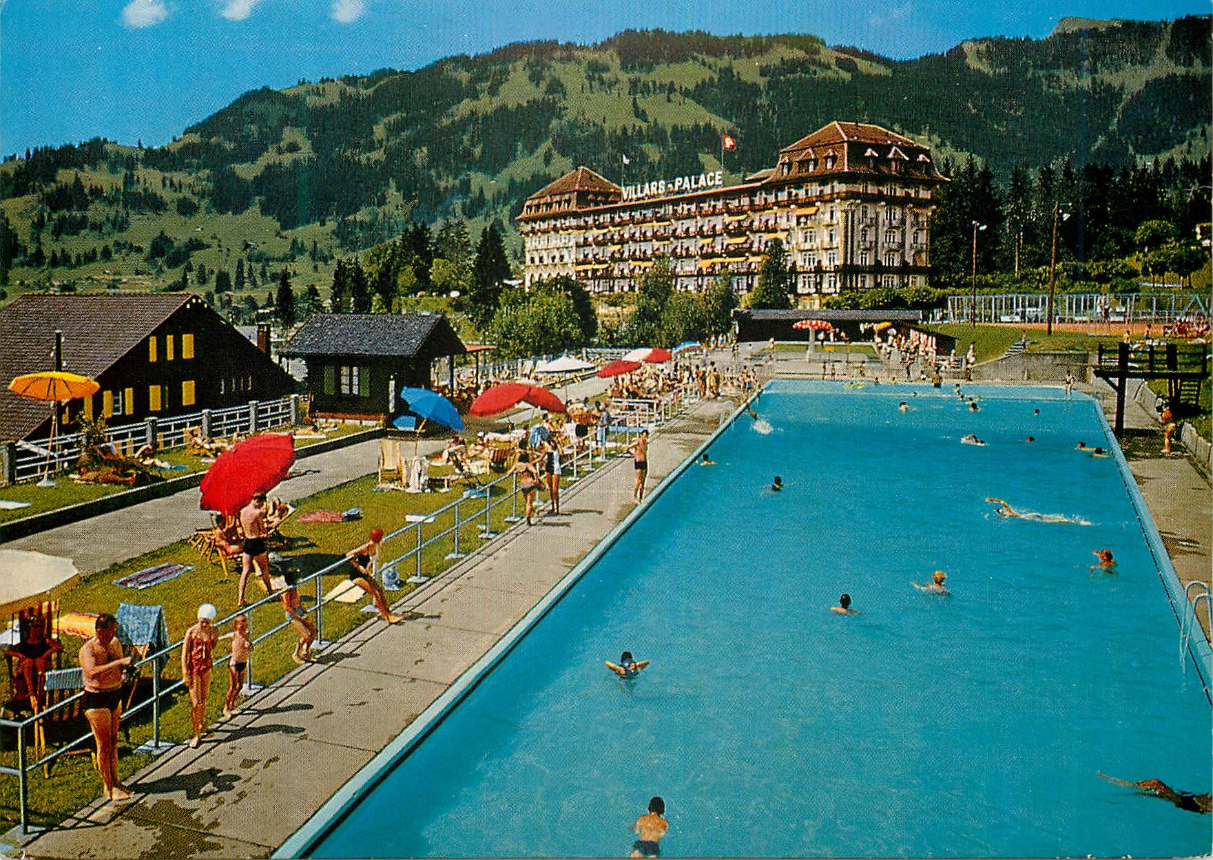 CPM Villars la piscine et le Palace Hotel Fetes de Geneve