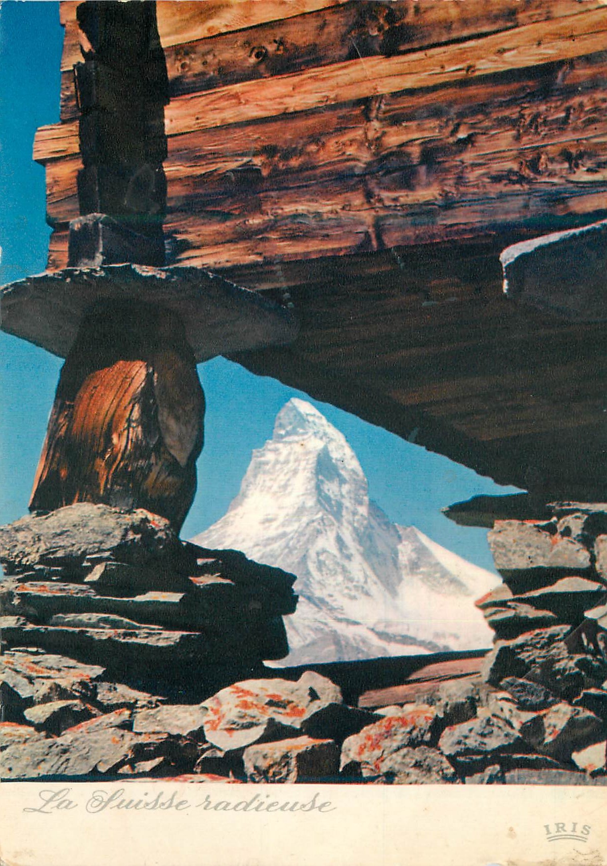 CPM Le Cervin vu du hameau de Findelen Alphutte in Findelen mit Matterhorn
