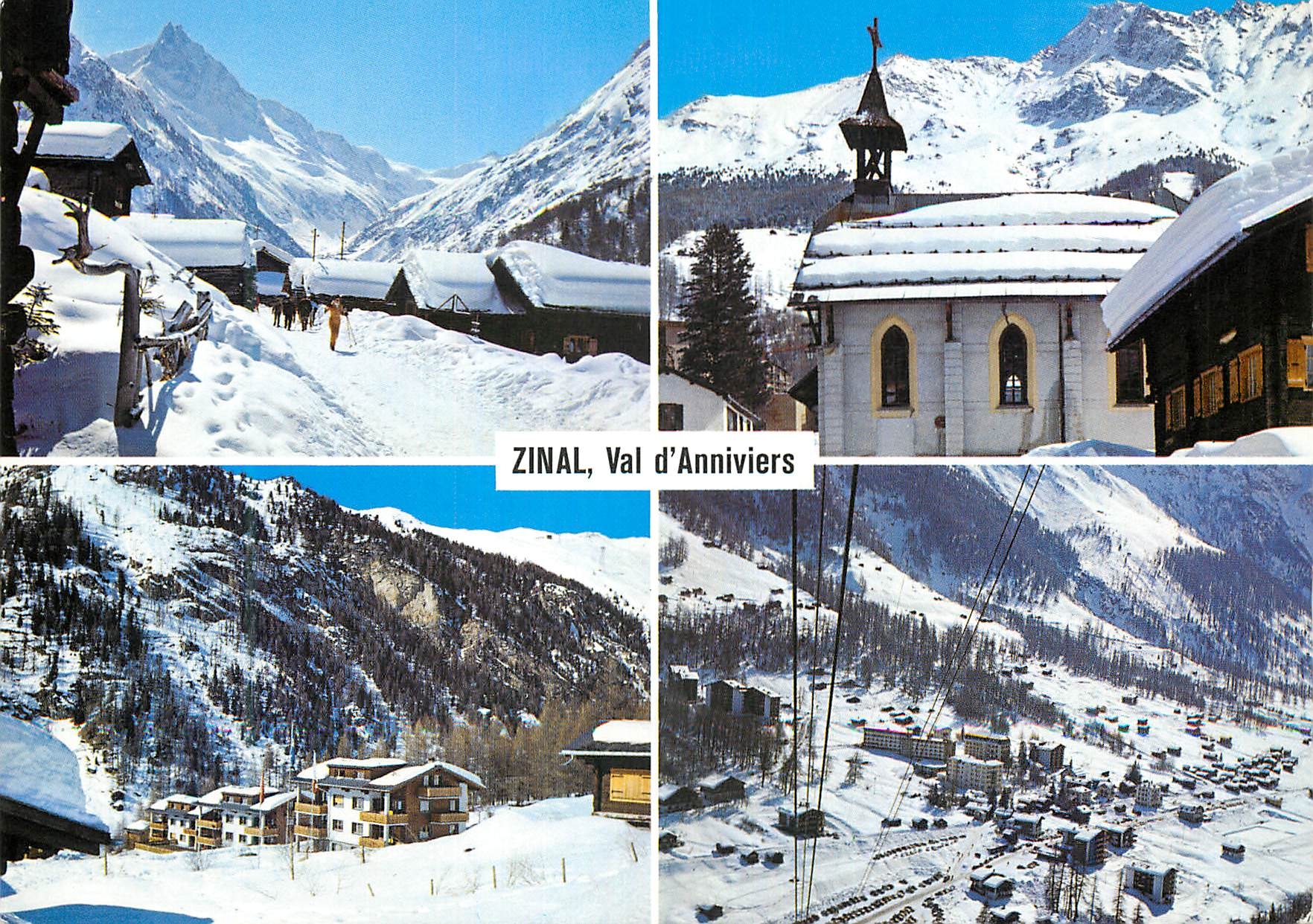 CPM Zinnal Val d Anniviers Hiver a Zinal dans le Val d Anniviers Suisse Helvetia