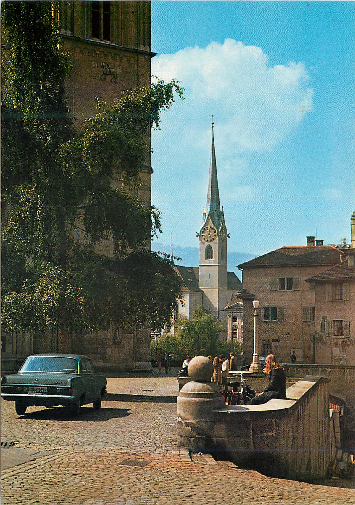CPM Zurich Blick vom Zwingliplatz auf das Fraumunster