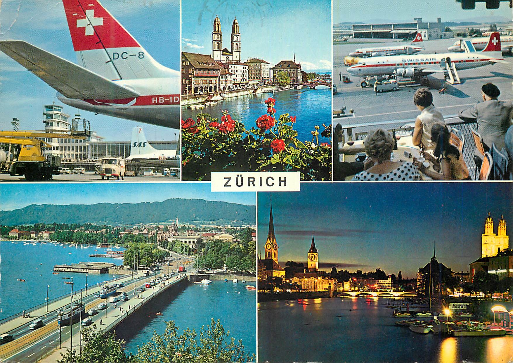 Zurich — aéropostale et paysages — éditeur Rudolf Suter, Oberrieden