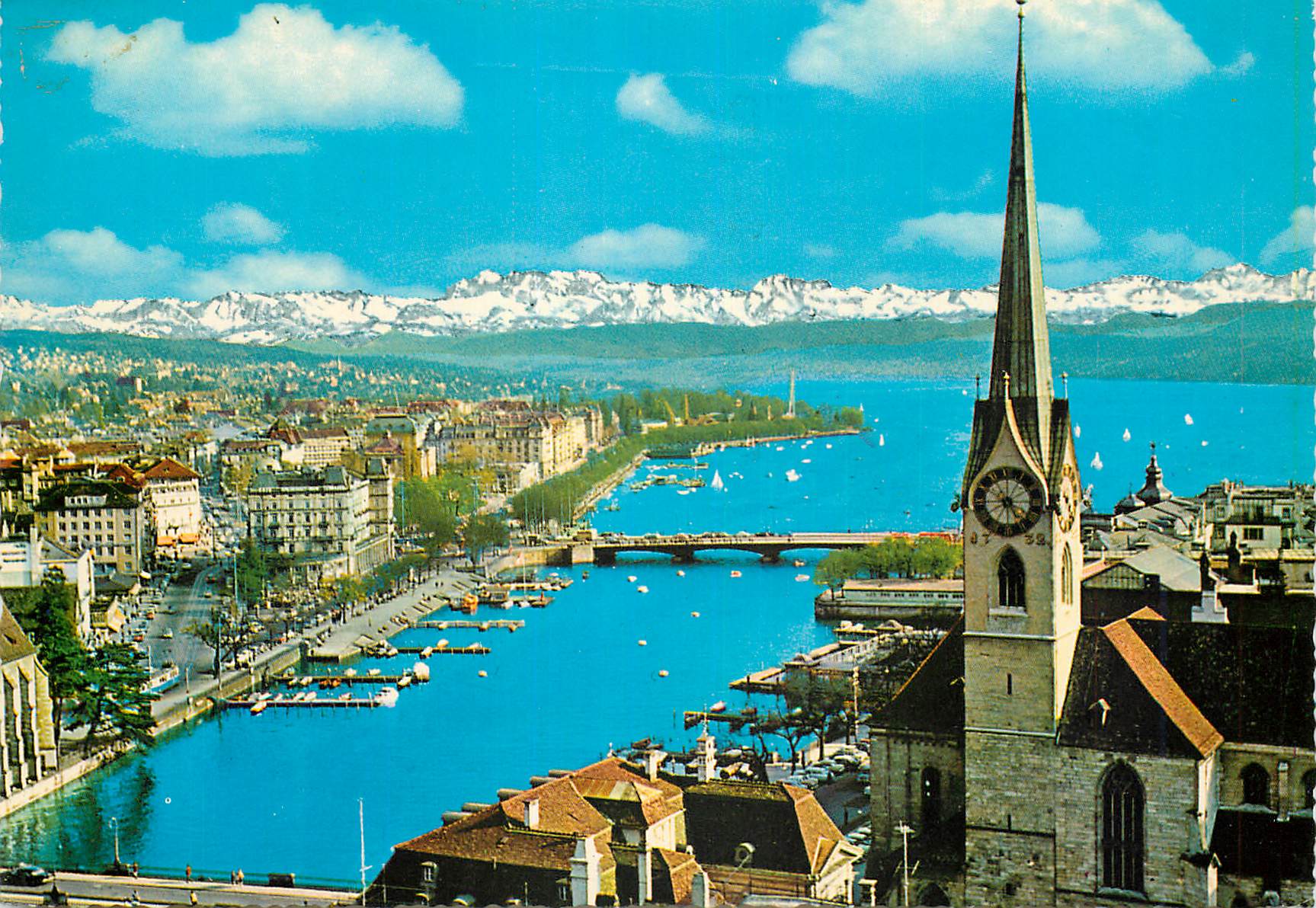 CPM Zurich Blick auf Fraumunster Absender Jedesmal auch hre eigene Postleitzaho