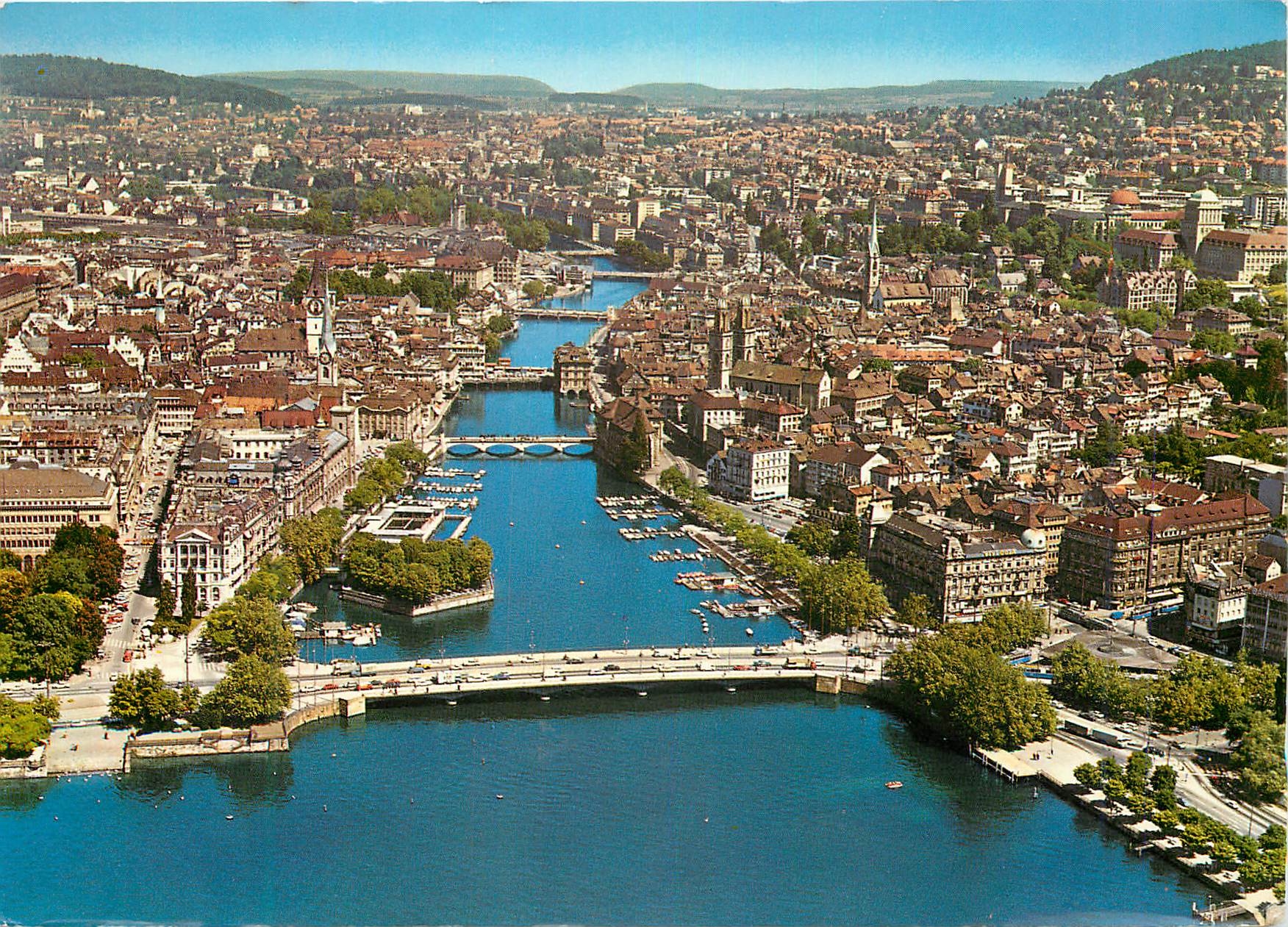 Zurich — vue aérienne — Photoglob-Wehrli AG, Zürich