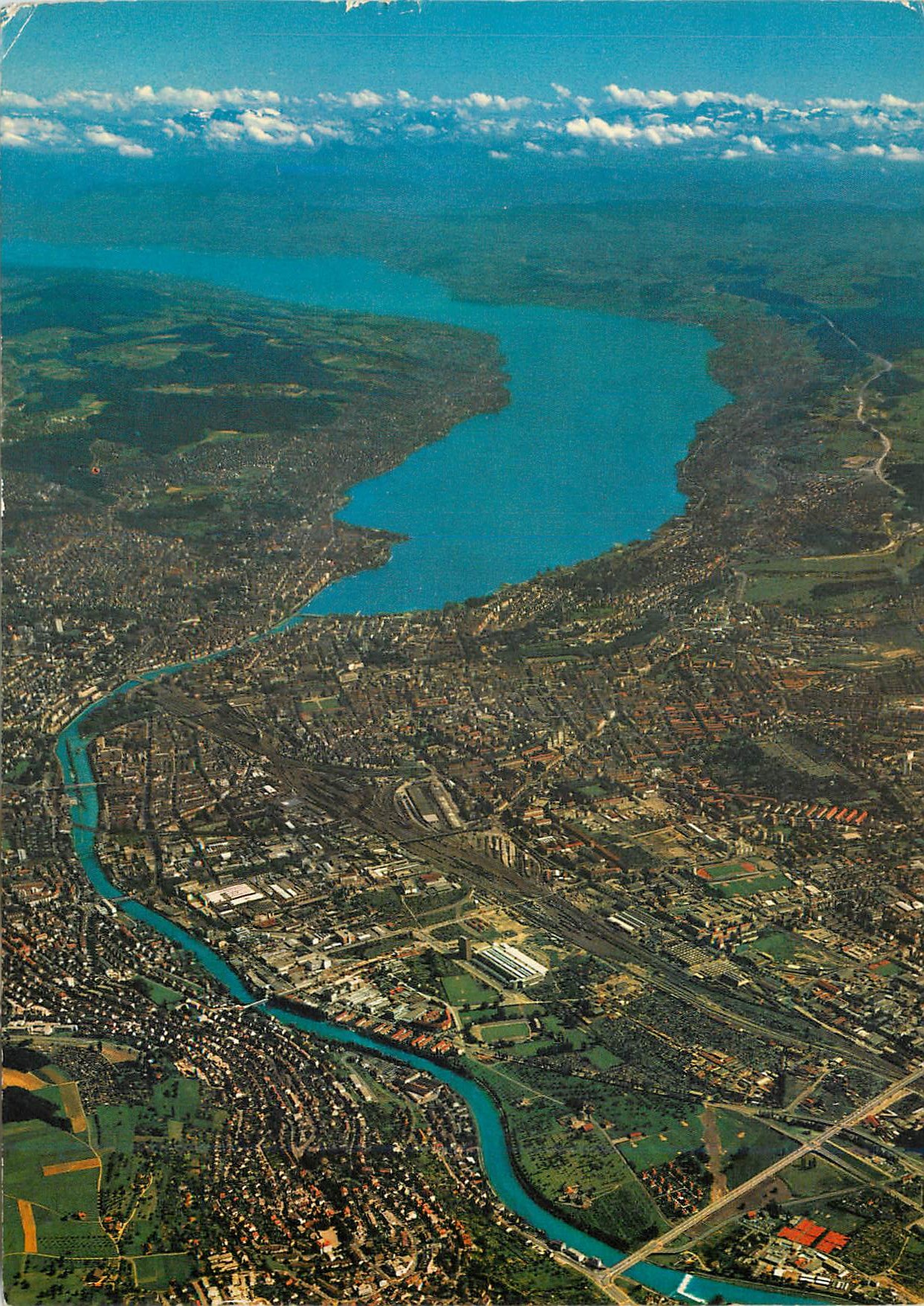 Zurich et le lac — vue aérienne — Verlag Beringer & Pampaluchi, Zurich