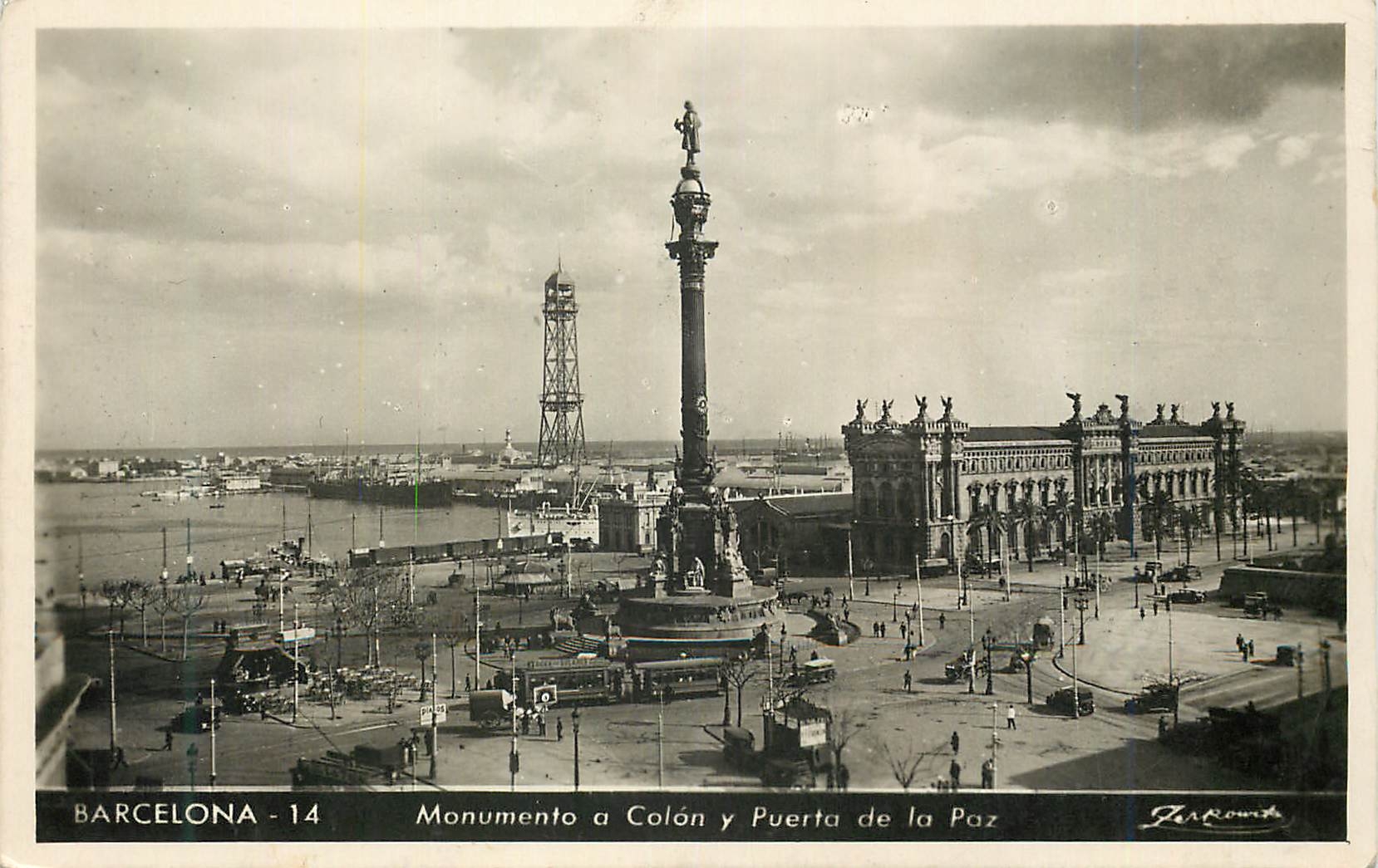 CPM Barcelona Monumento a Colon y Puerta de la Paz