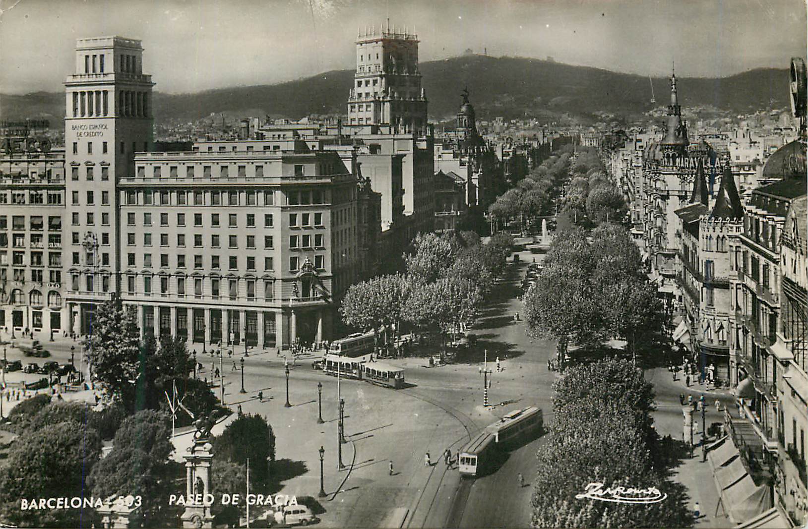 CPM Barcelona Paseo de Gracia Beynat Corelle Castell de la fuan Castellon Tramway
