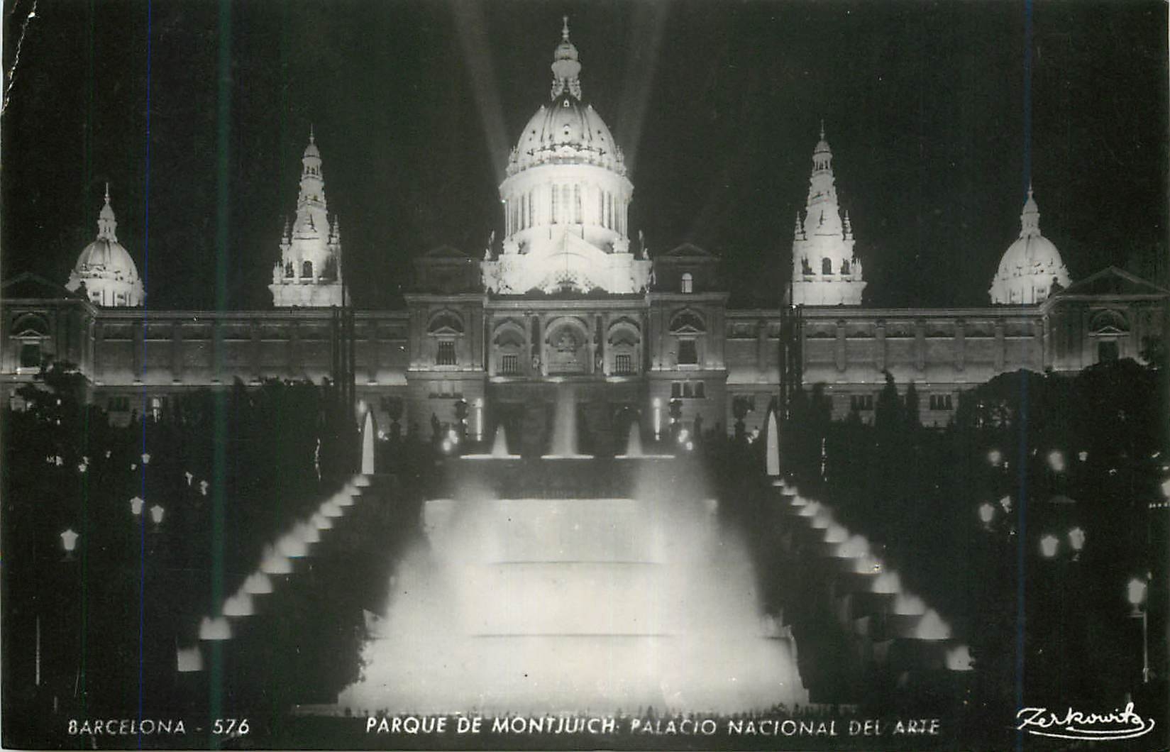 CPM Barcelona Parque de Montjuich Palacio National del Arte Talleres A Zerkowitz Fotografo Tel Barcelona Reproduccion pr