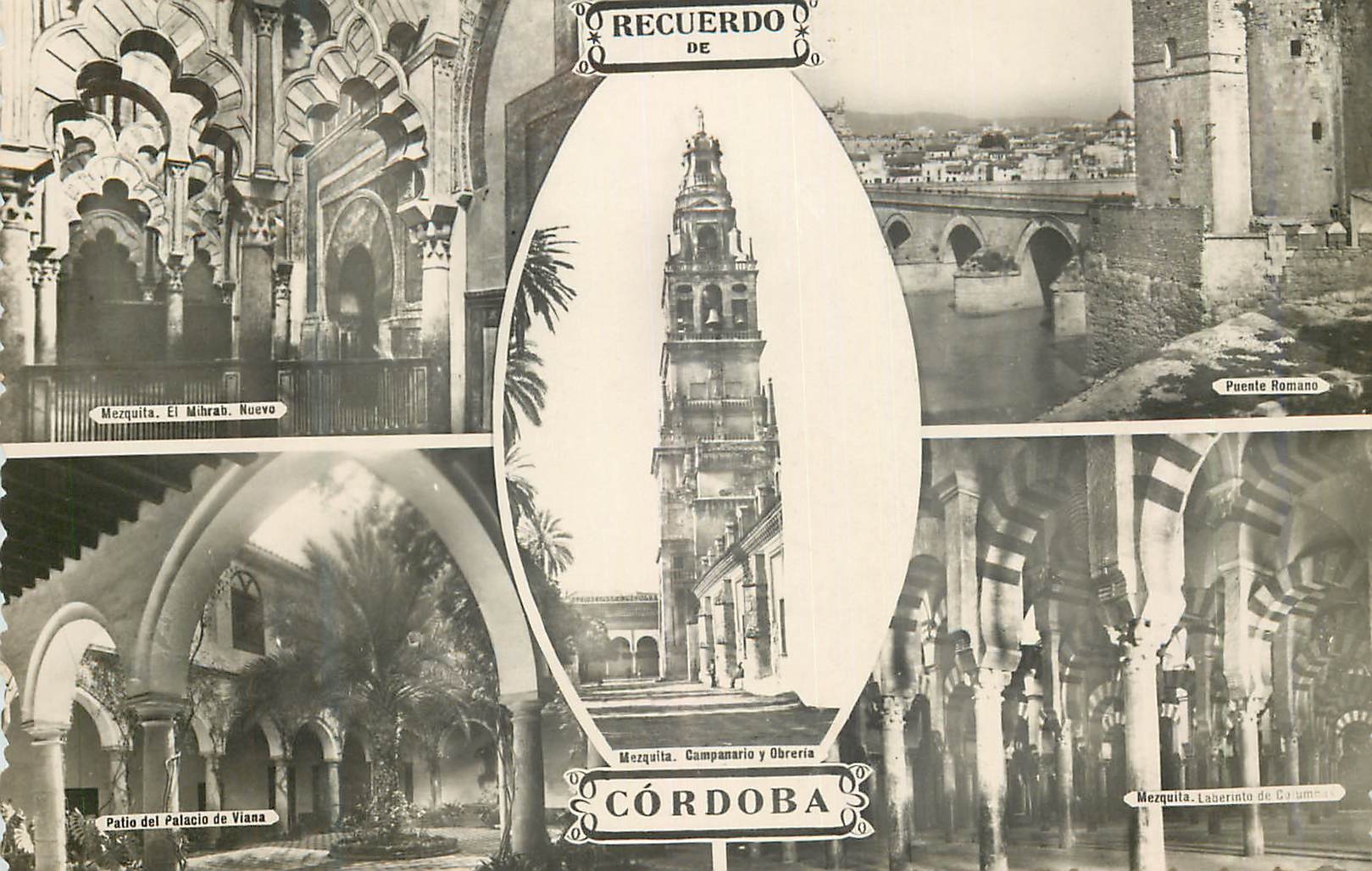 CPM Recuerdo de Cordoba Patio del Palacio de Viana Mezquita Nueva Puente Herman