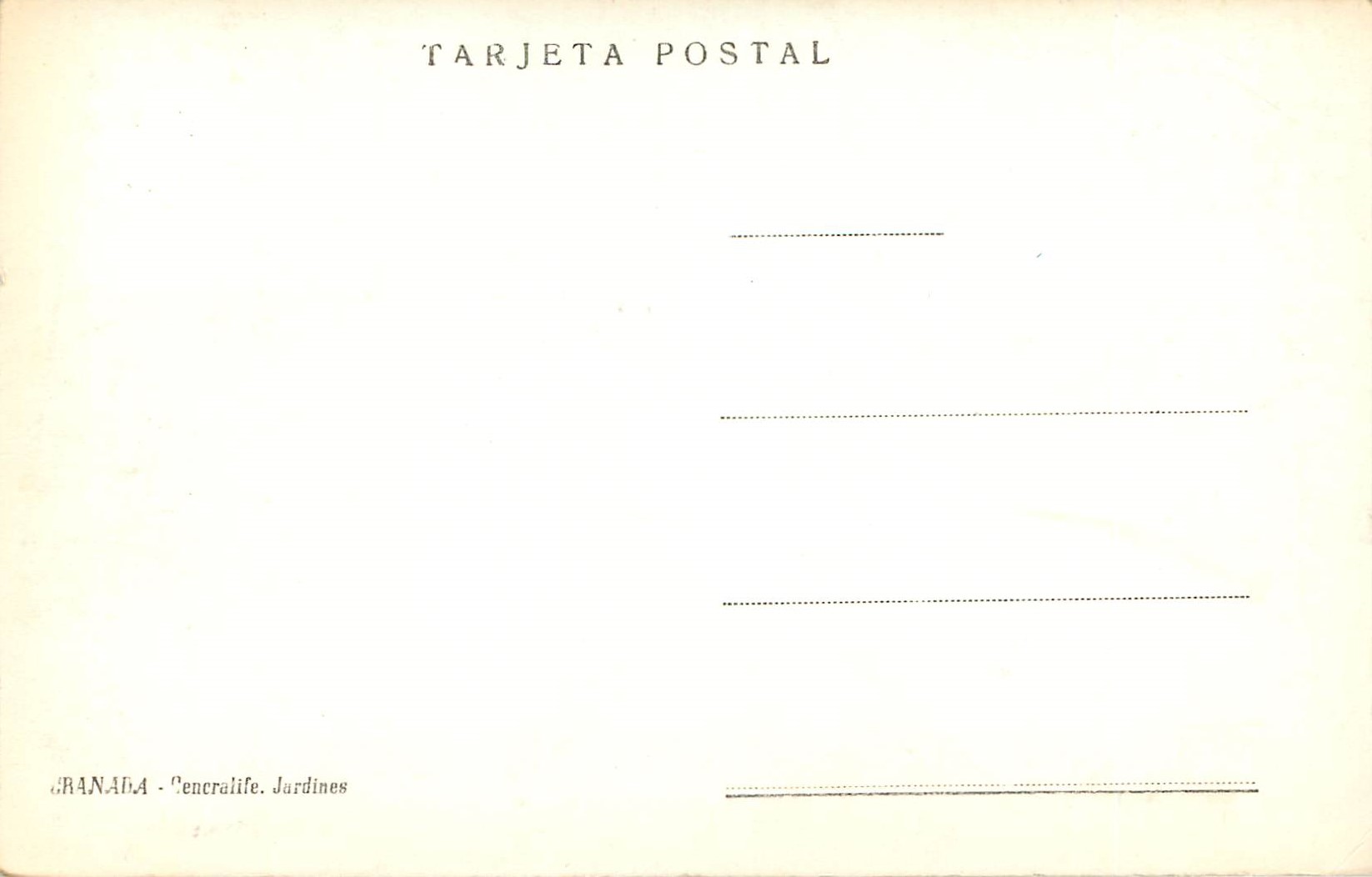 CPM Granada Generelife Jardines Tarjeta Postal — Rückseite