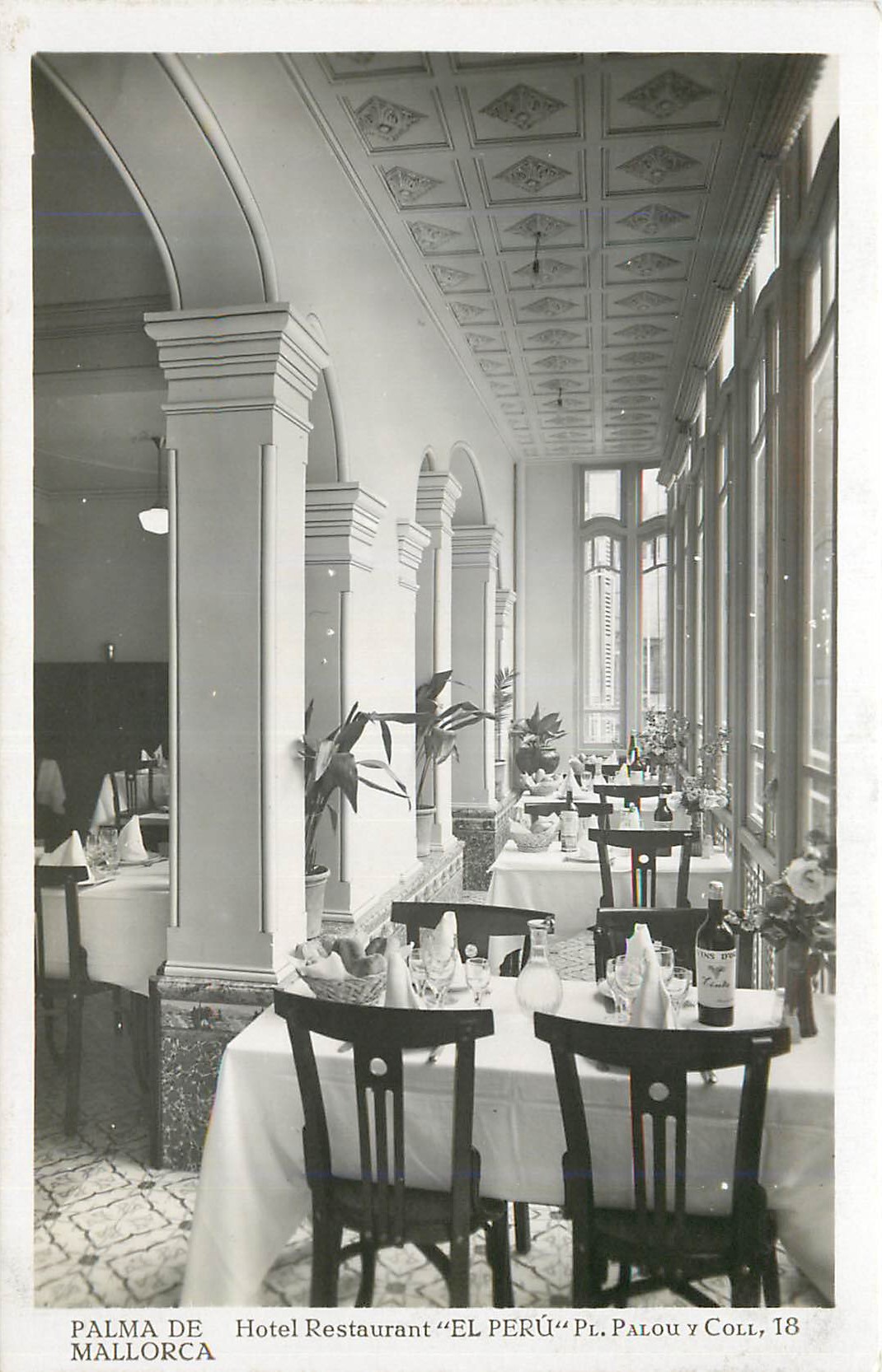 CPM Palma de Mallorca Hotel Restaurant El Peru Pt Palou y Cou Tarjeta Postal