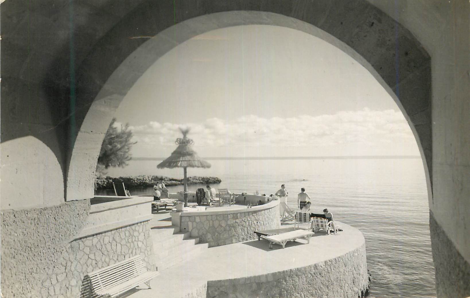 CPA Mallorca Palma Cas Catala Solarium del Hotel Maricel Foto Casa Planas Tel Palma Reproduccion prohibida