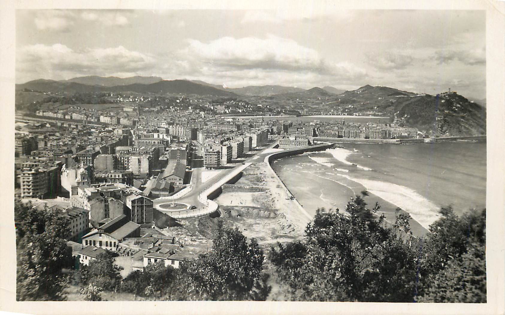 CPA San Sebastian Ensanche de Gros y futura Playa Cartier de Gros et Plage future Galarza V Pradera Prohibida la reprodu