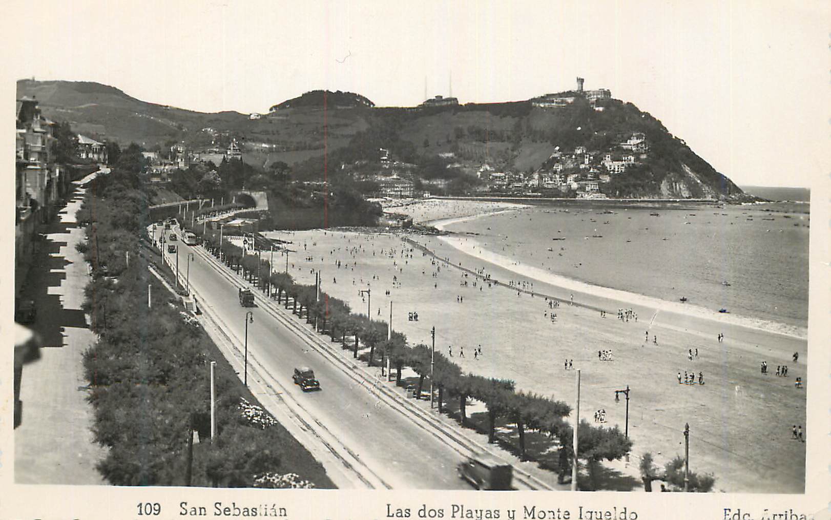 CPA San Sebastian Las dos Playas y Monte Igueldo Ed Arribas