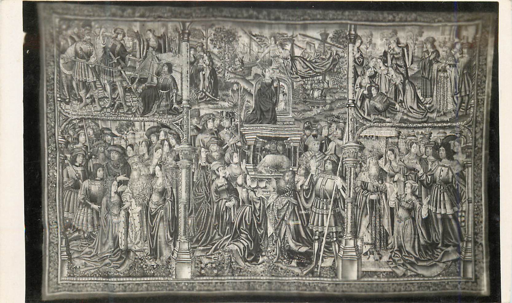 CPA Zaragoza Catedral de La Seo Tapiceria Escenas de la Iliada Sacrificio de Agamenon Siglo xv Cathedrale de la Seo Tapi