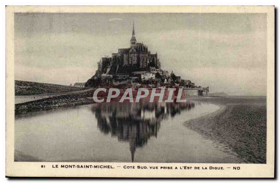 Le Mont-Saint-Michel — Côté Sud, vue prise à l'Est de la Digue — CPHAPHIL n°81