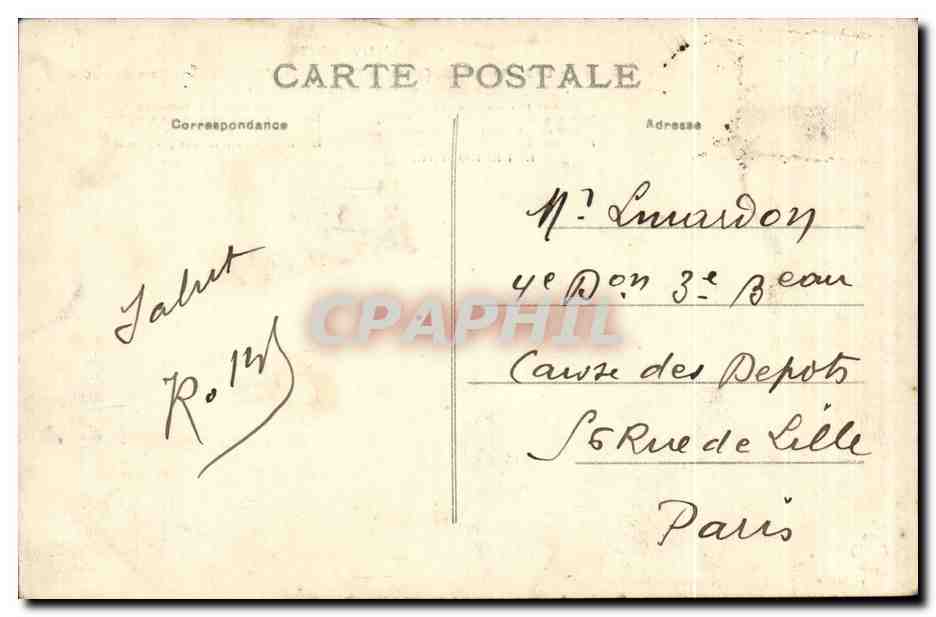 Cantal Thiezac CPA chaos de Casteltinet l'aiguille et le pain de sucre au fond le puy Griou — Rückseite