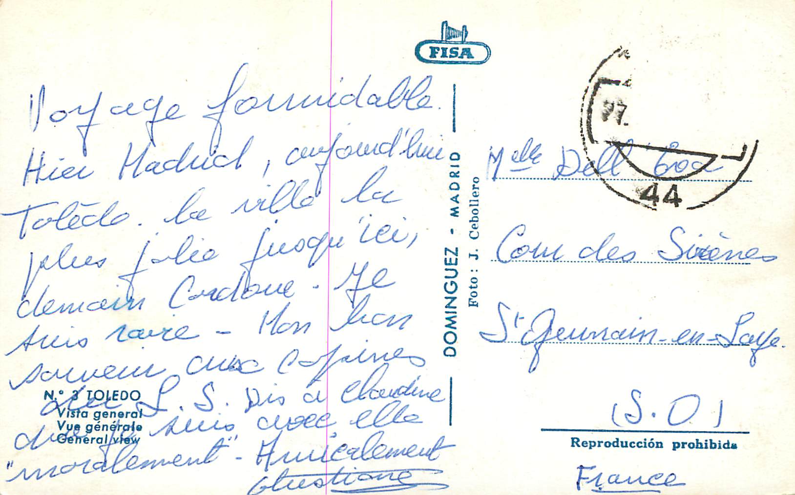 CPM Toledo Vue generale — Rückseite