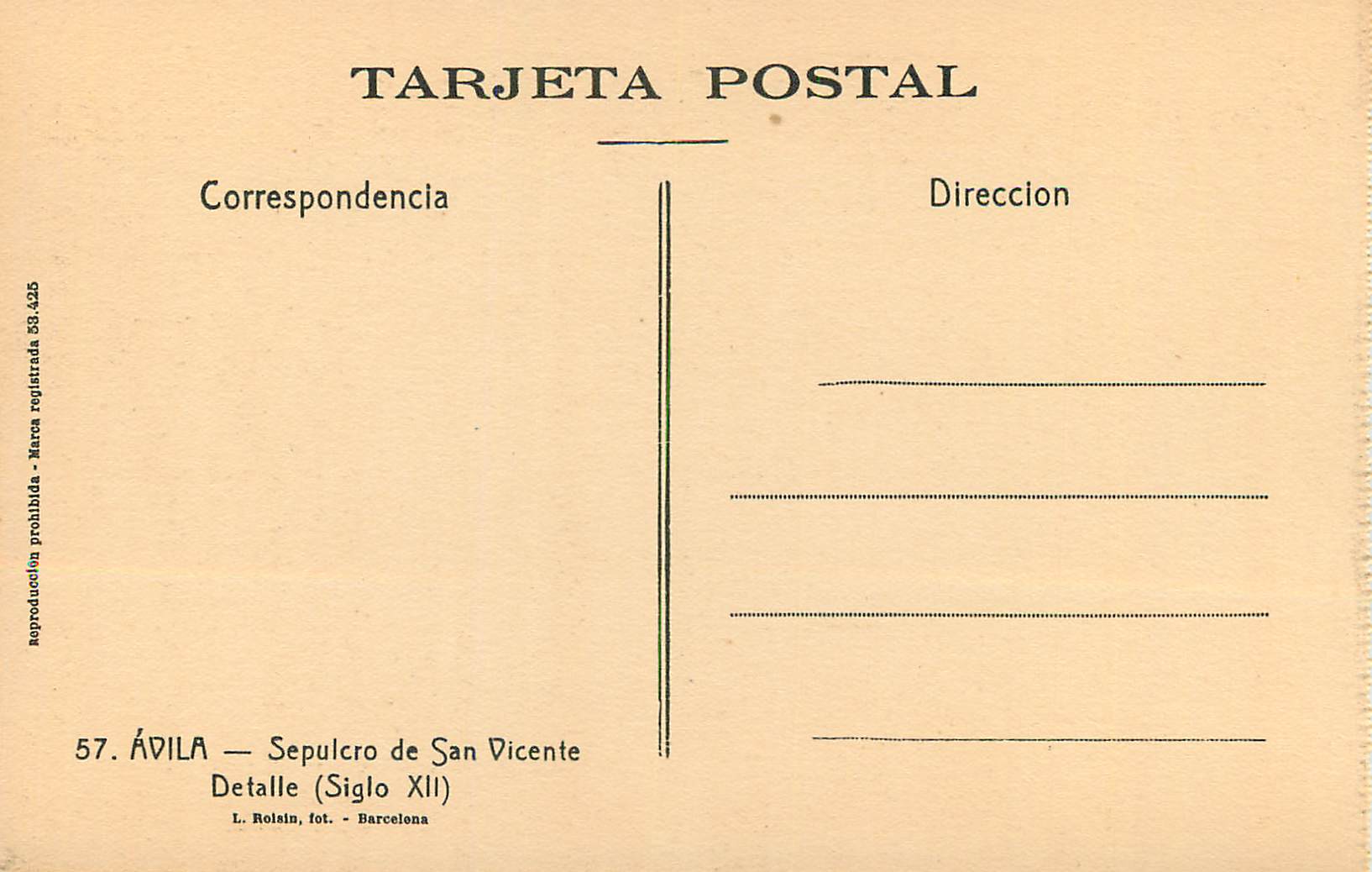 CPA Avila Sepulcro de San Vicente Detalle — Rückseite