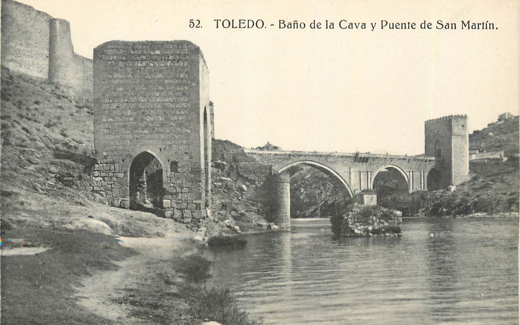 CPA Toledo Bano de la Cava y Puente de San Martin