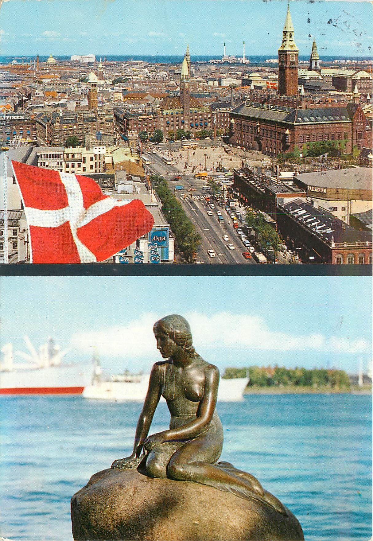CPM Kobenhavn Der Rathausplatz un die Vesterbrogade Die kleine Meerjungfer auf der Langelinie