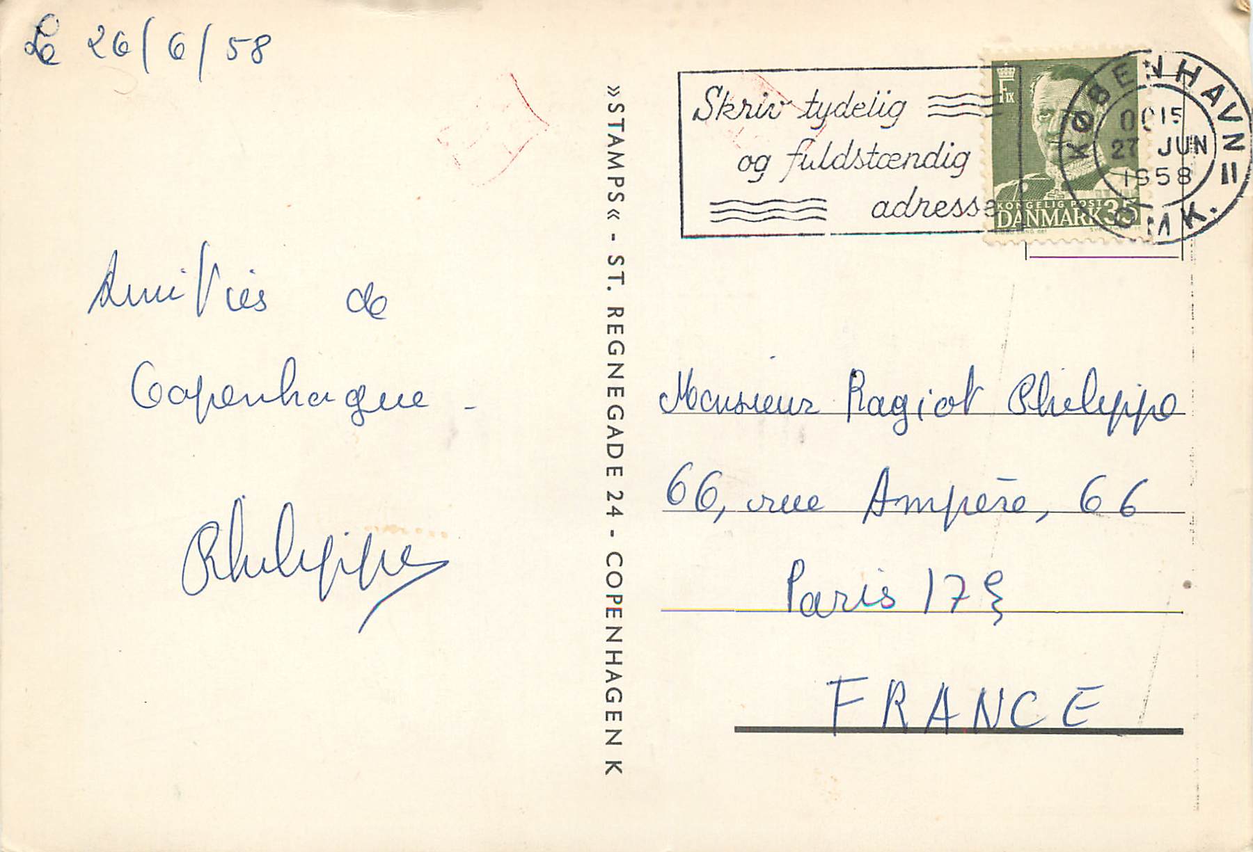 CPM Regards from Denmark a beautiful holiday country Timbres — Rückseite
