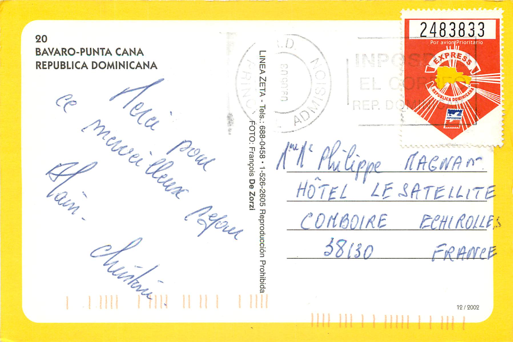 CPM Bavaro Punta Cana Republic Dominicana — Verso