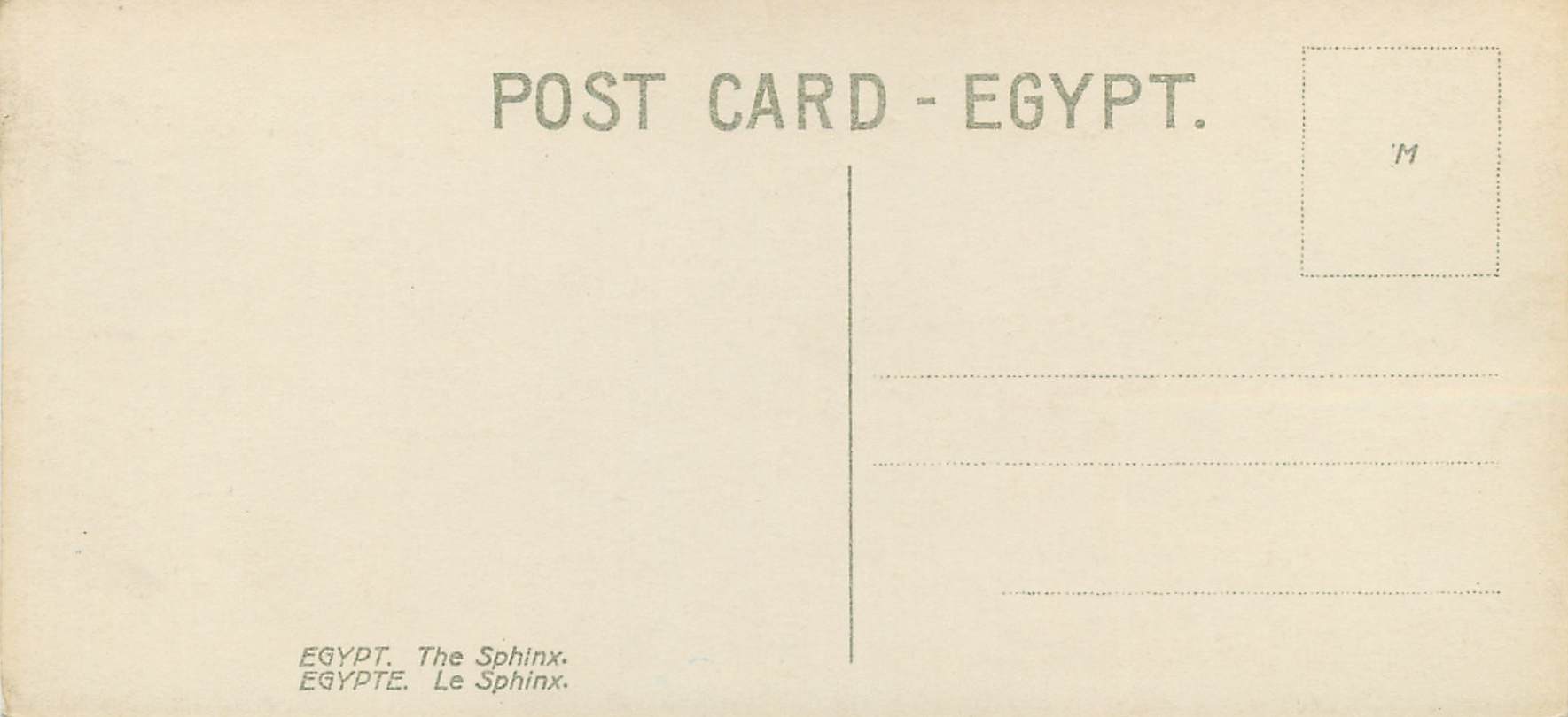 CPA Egypte Le Sphinx — Back