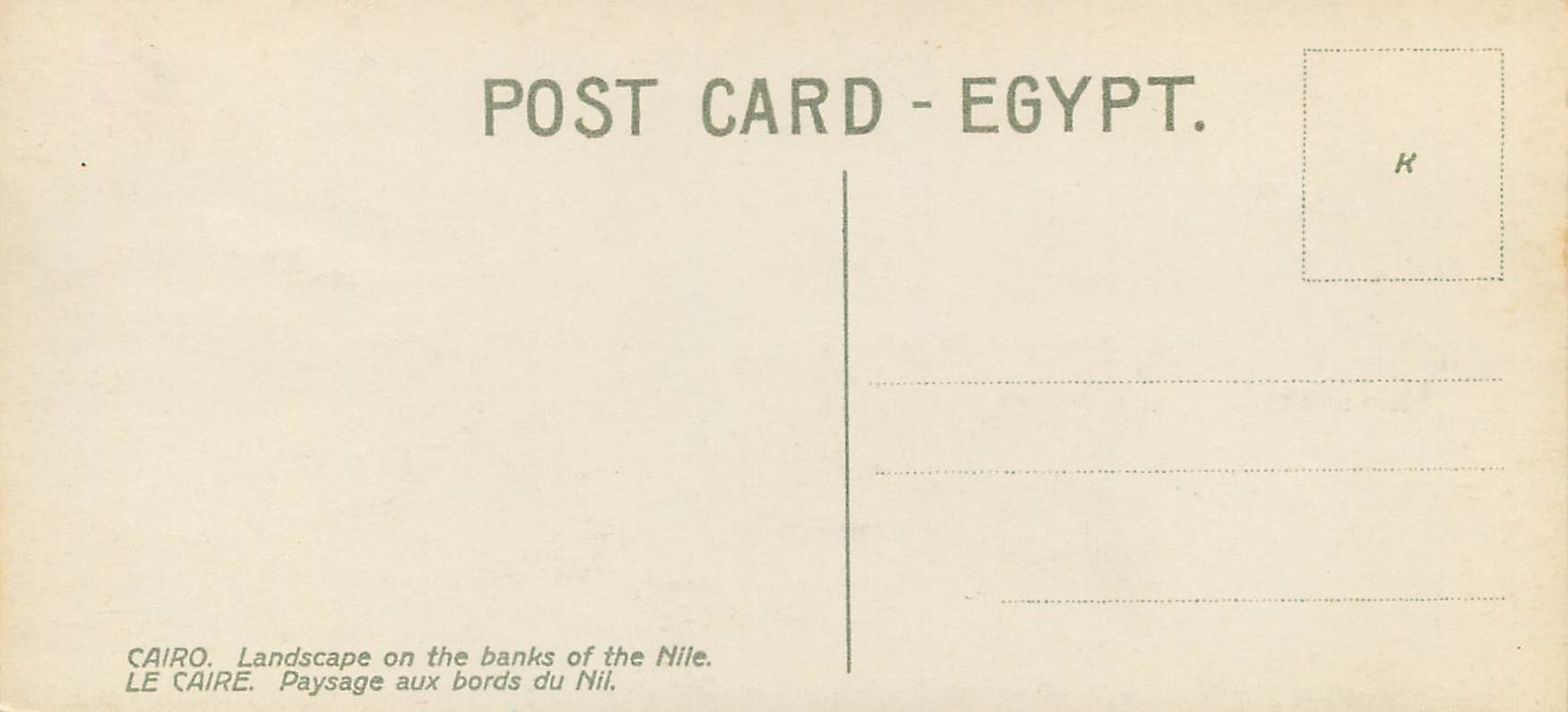 CPA Le Caire Paysage aux bords du Nil — Rückseite