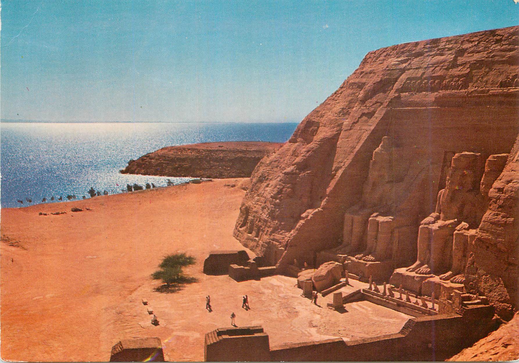 CPM Abou Simbel Rock Temple of Ramses ii Partial view of the Gigantic statues