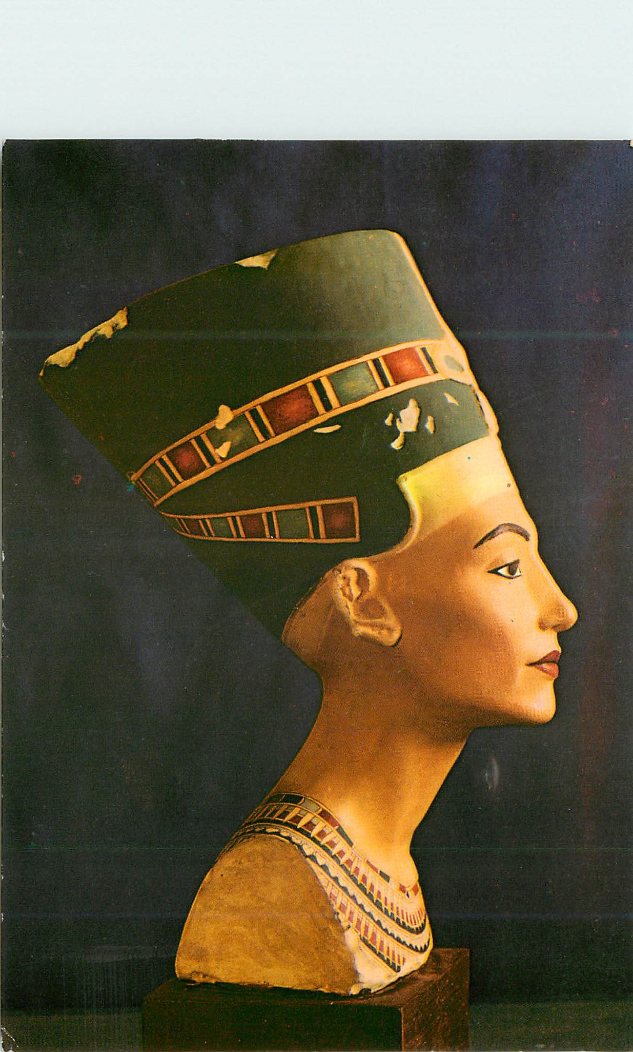 CPM Painted limestone bust of Quenn Neferteri