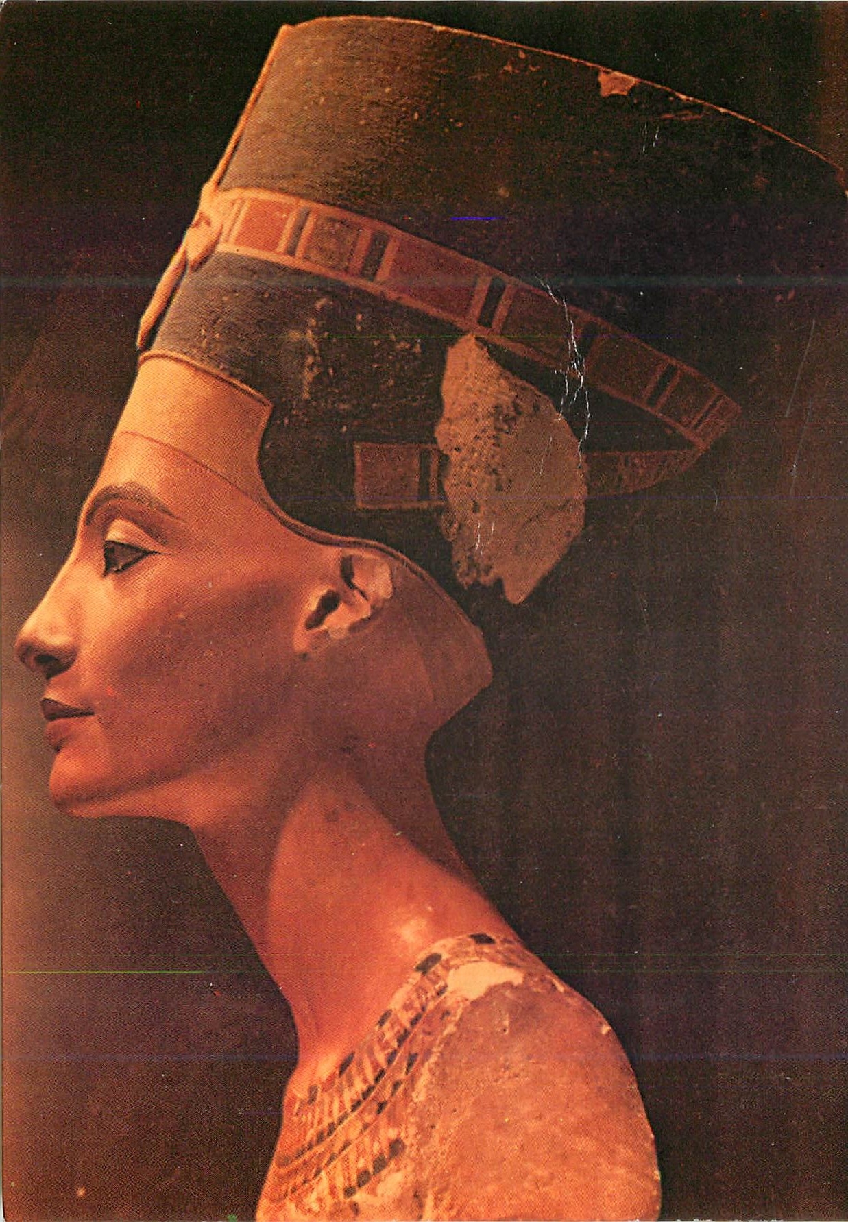 CPM Pointed limestone bust of Quenn Nefertertiti