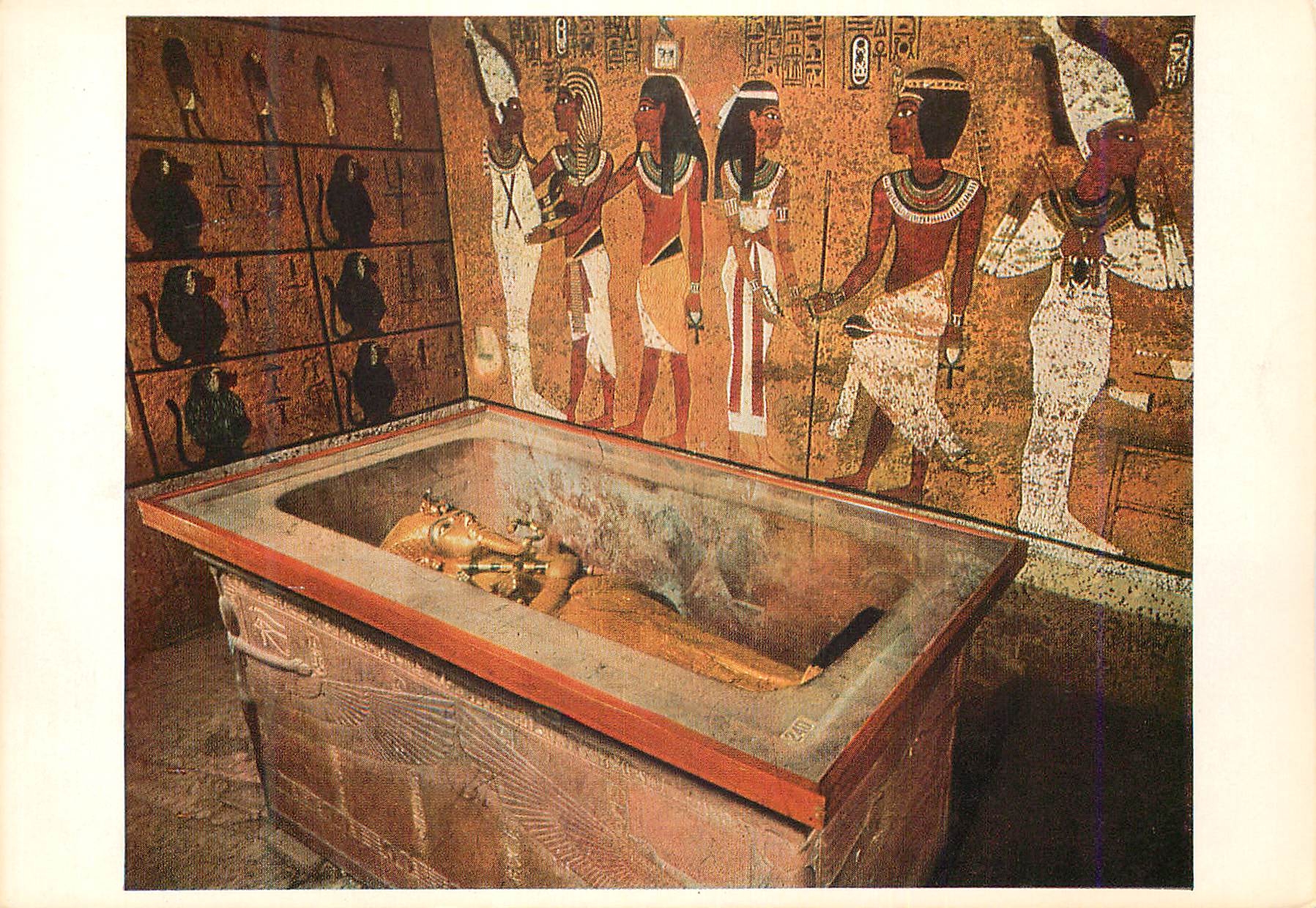 CPM Art Egyptian The Treasure of Tutankhamen The First Sarcophagus