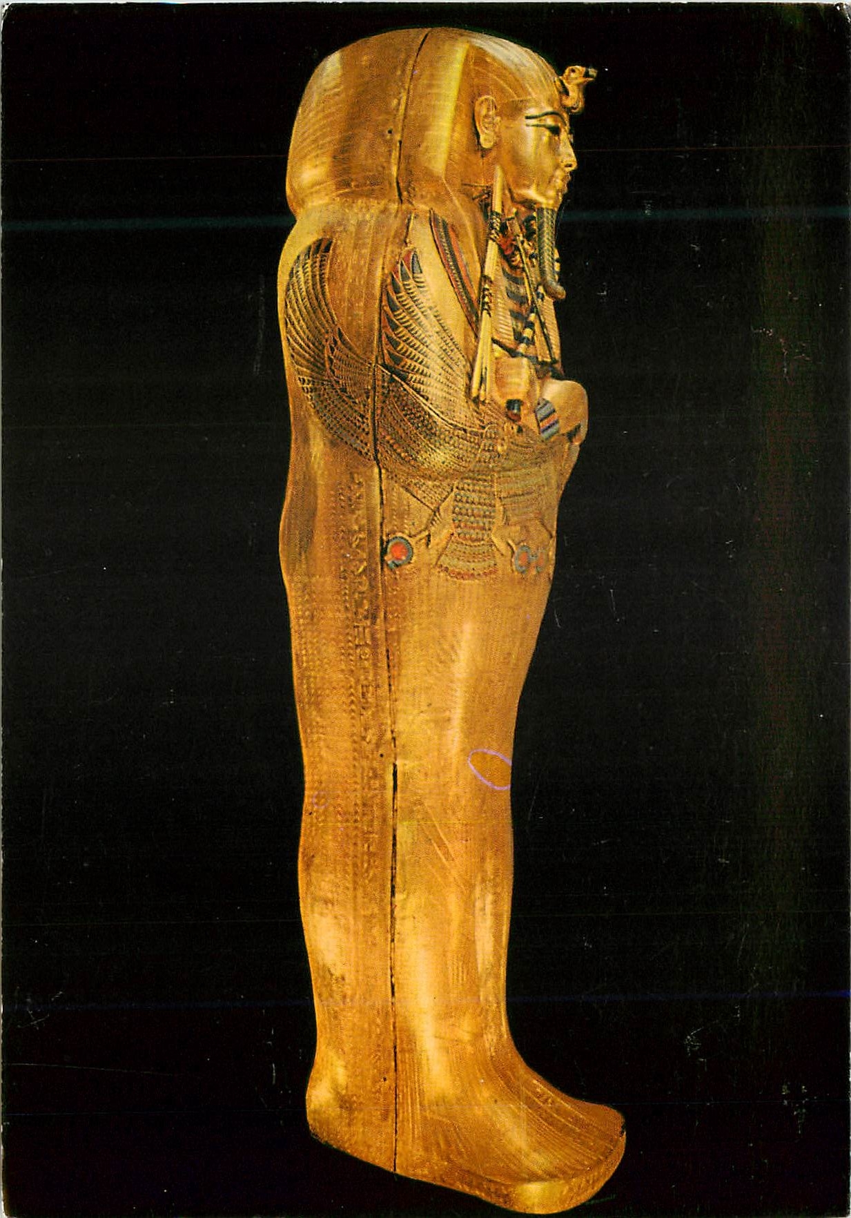 Coffin en or massif de Toutankhamon — forme d'Osiris — éditeur K. Lambelet & Co., Cairo, n° 94