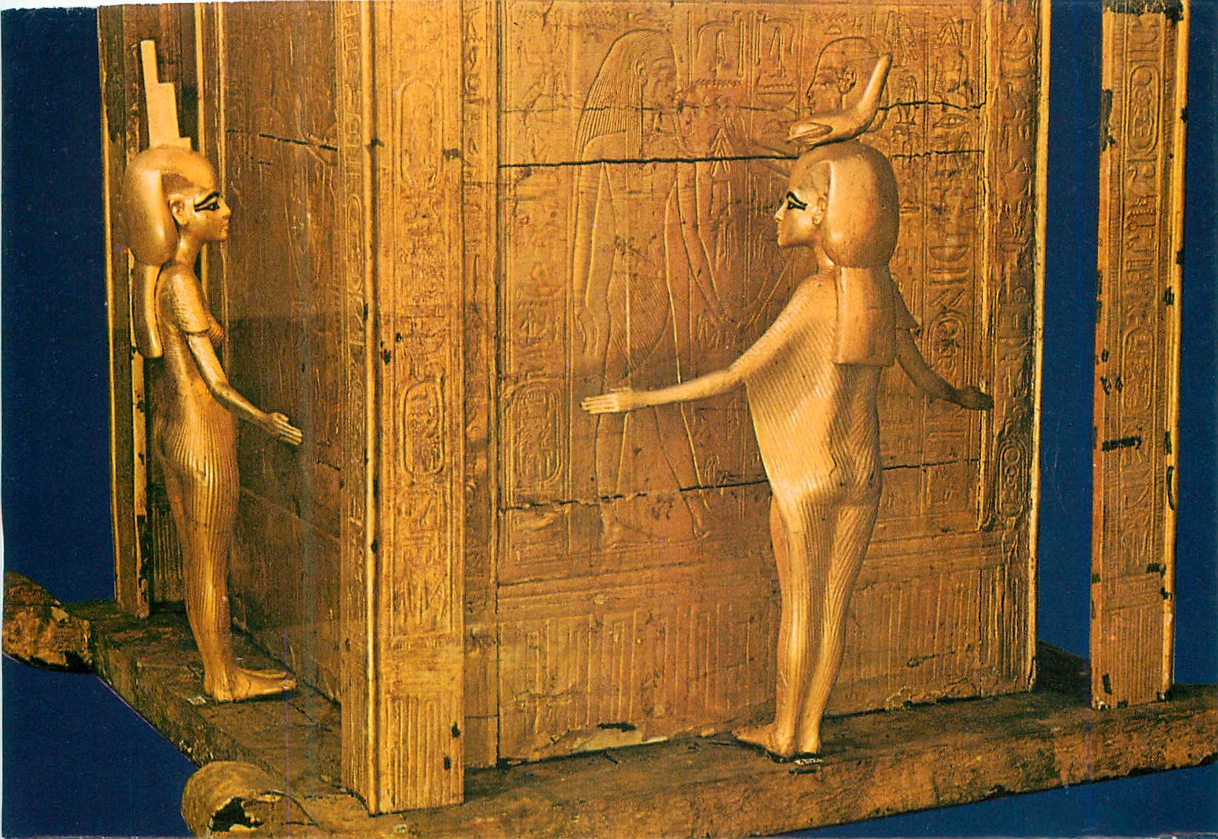 CPM Cairo Egyptian Museum Tutankhamens Treasures Large gold canopie chest