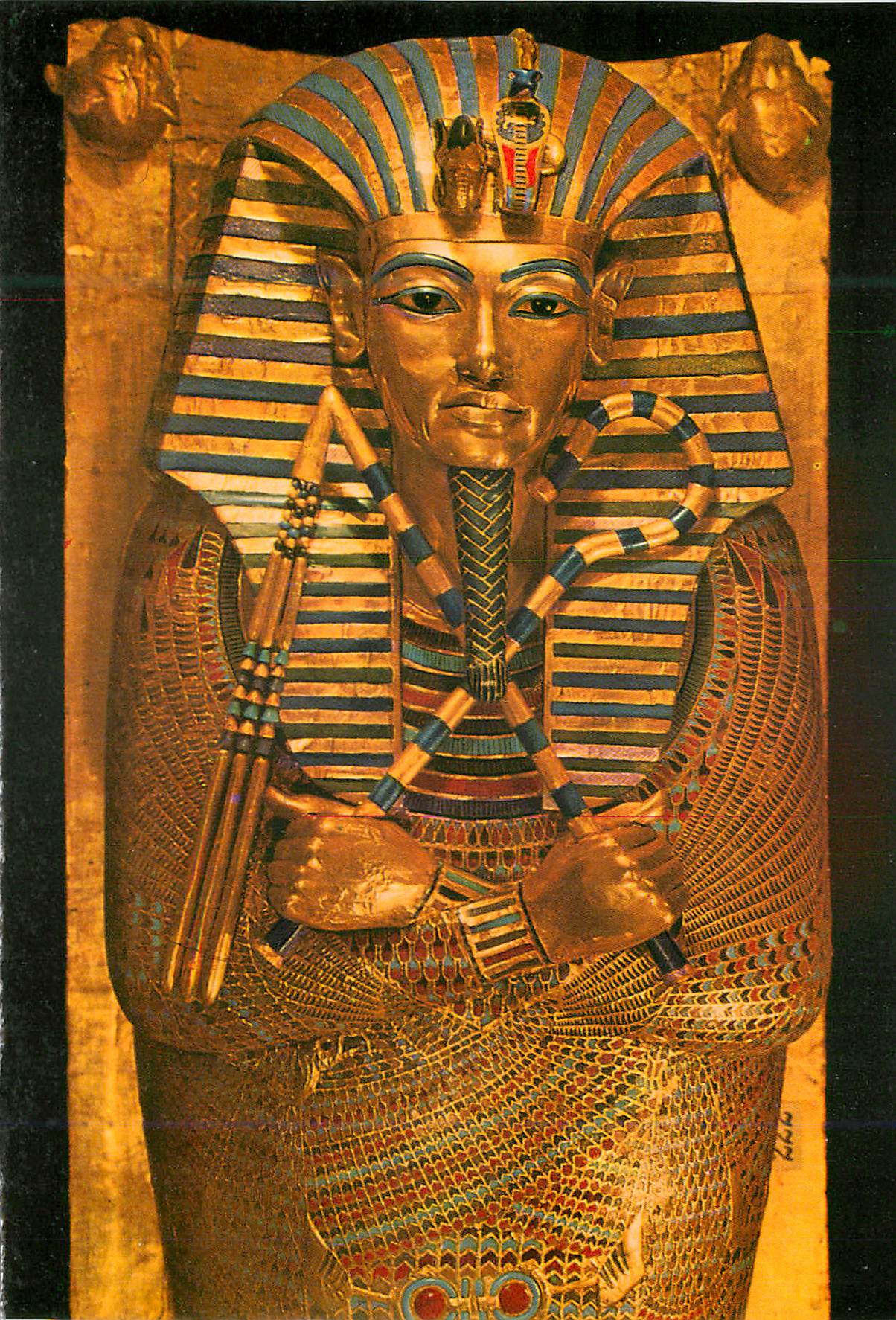 CPM Cairo Egyptian Museum Tutankhamens Treasures Second Coffin richly decorated with gold and semi precious stones