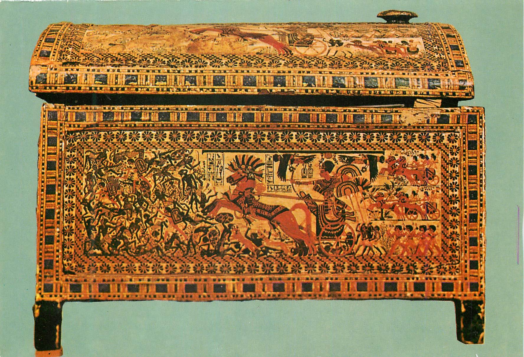 CPM Cairo Egyptian Museum Tutankhamens Treasures Magnificent Painted wooden chest