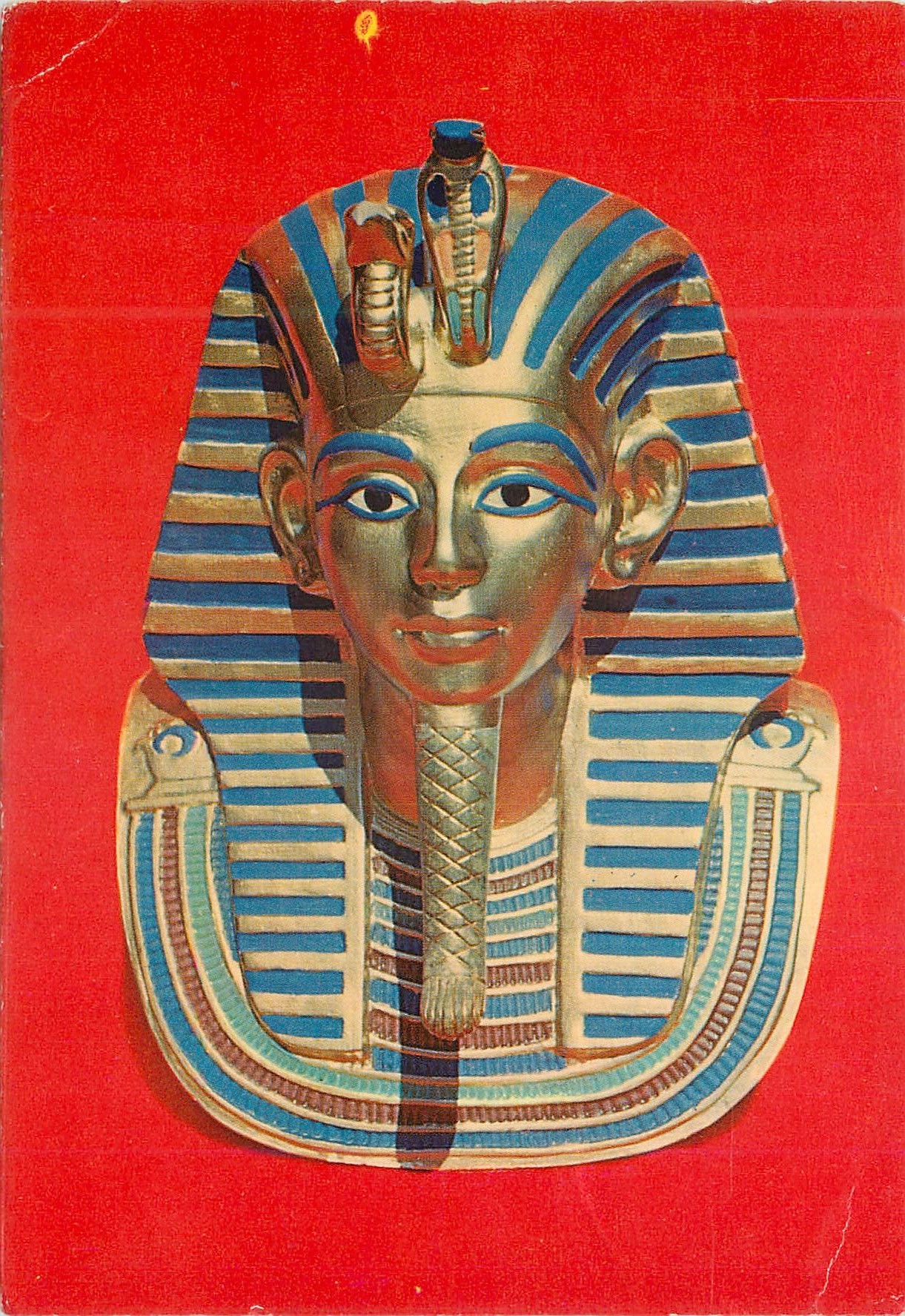 CPM Egyptian Museum Cairo Golden mask of Tut Ankh Amoun found on the Kings Mummyfied head