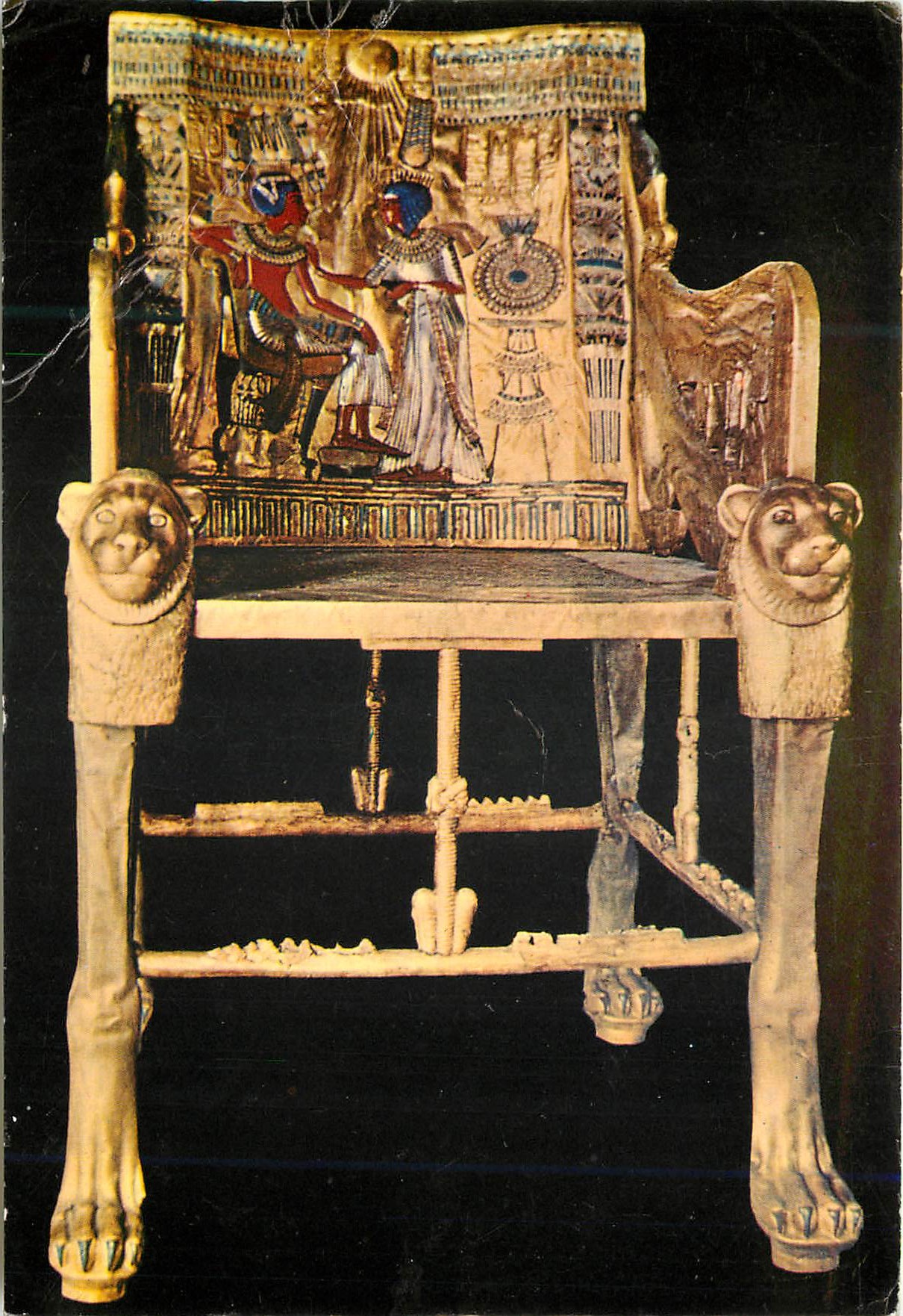 CPM Cairo Egyptian Museum Tutankhamens Treasures Kings golden throne