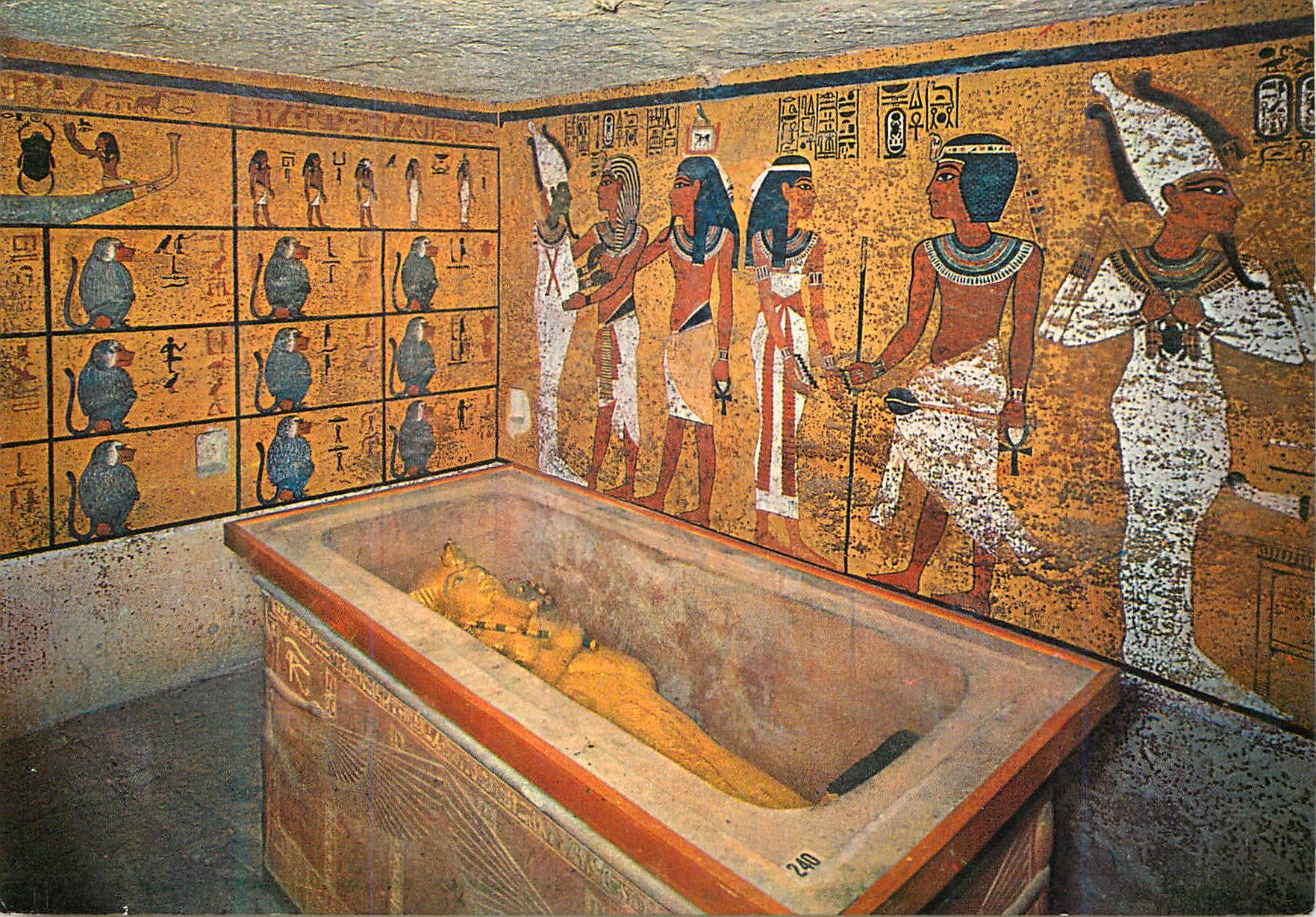 Chambre mortuaire au tombeau de Toutankhamon — Éditeur Lehner & Landrock, n°141