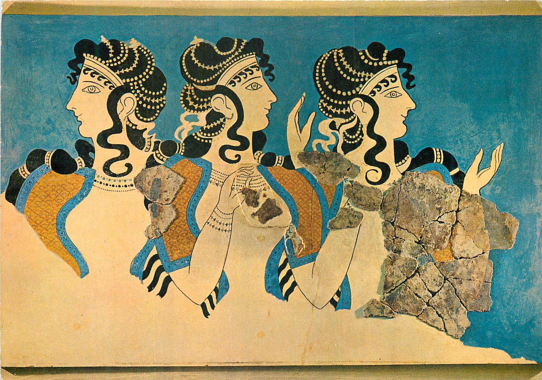 CPM Herakleion Musee Dames Bleus Fresque du Palais de Cnossos