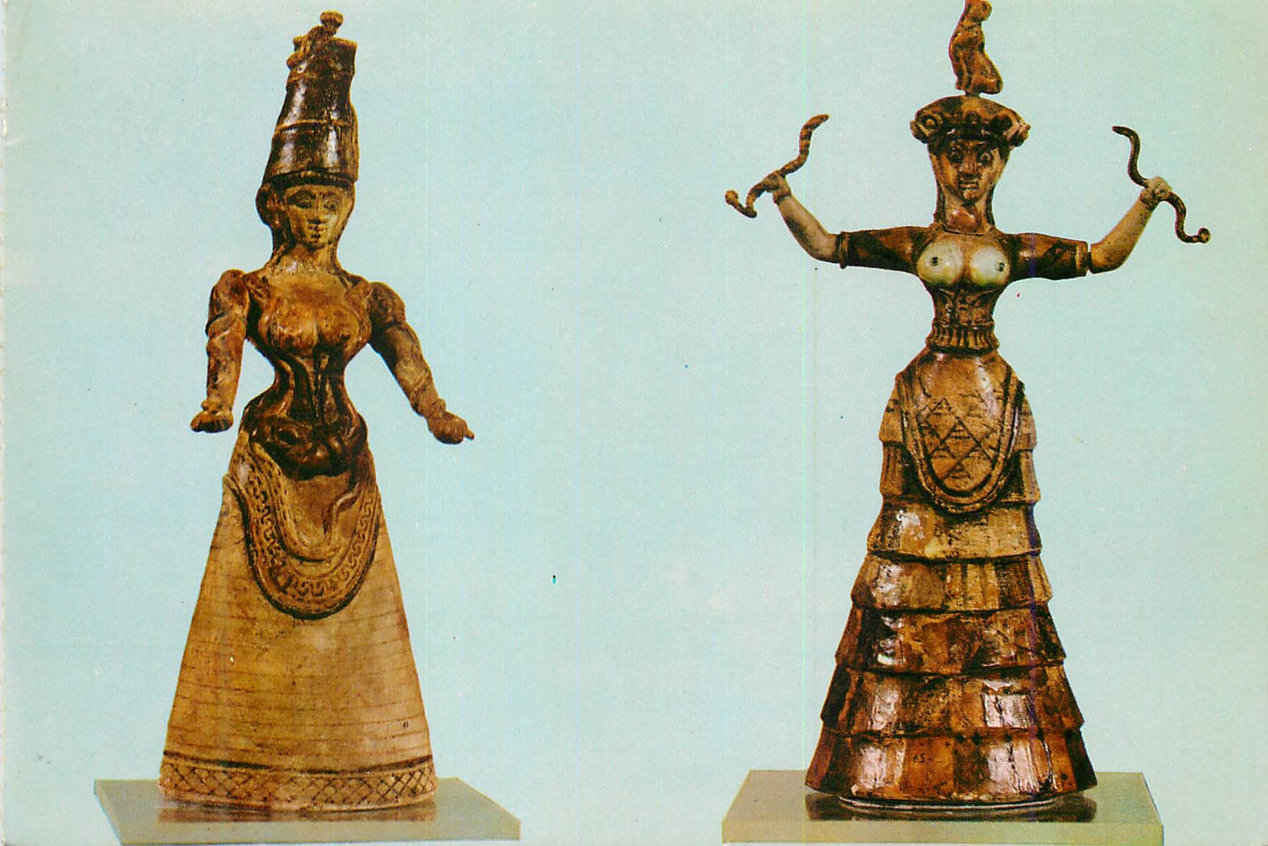 CPM Heraklion Museum Faince Snake Godesses From Knossos