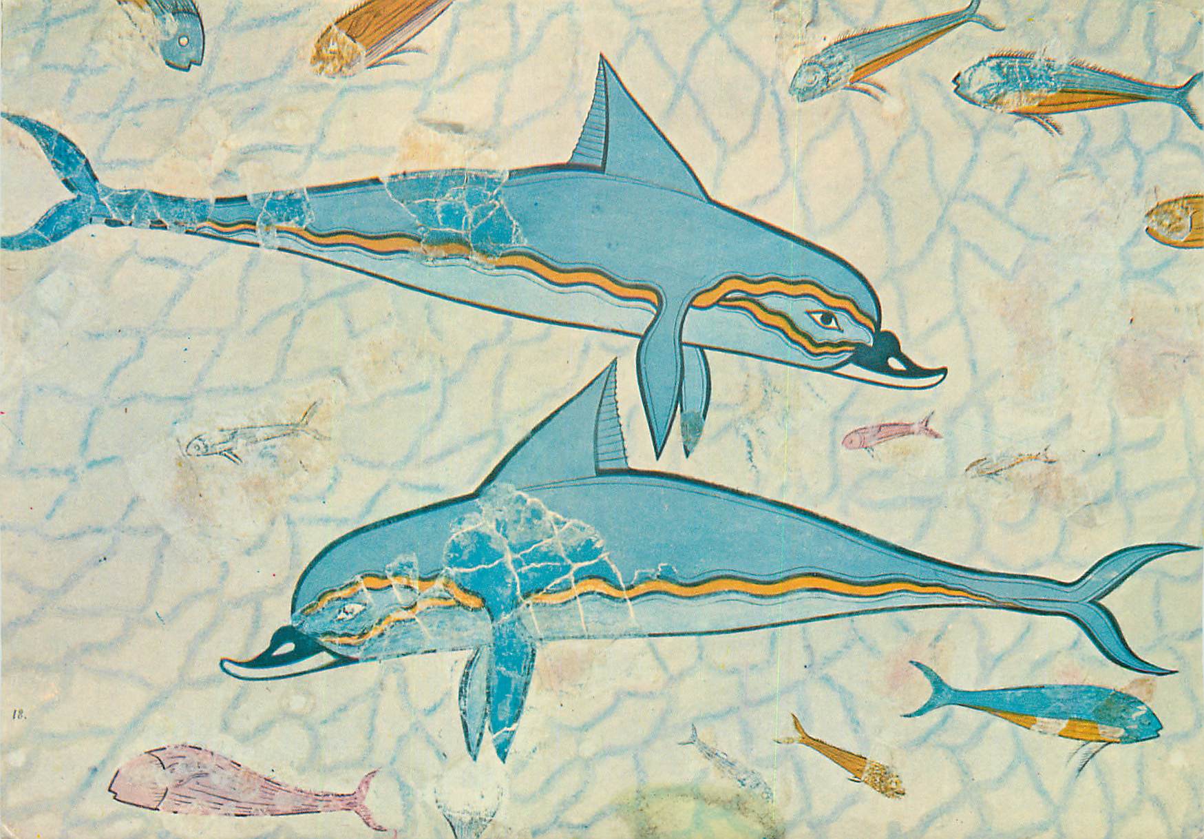 CPM Heraclion Museum The Dolphines Fresco from Cnossos