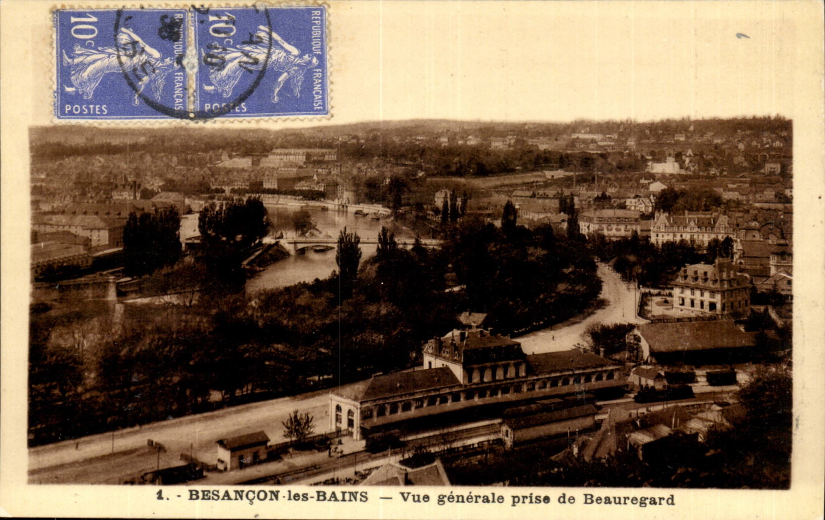 Besancon les Bains CPA Vue generale prise de Beauregard