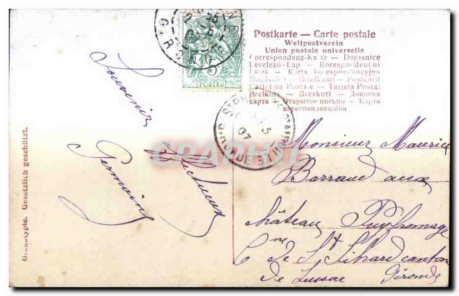 CPA Fantaisie Couple — Rückseite
