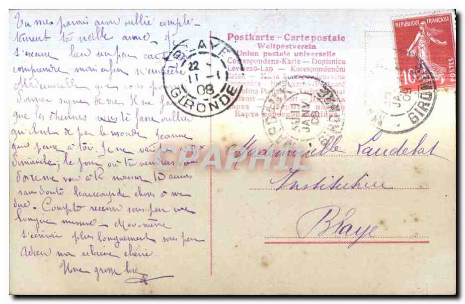 CPA FAntaisie Femme Jeune fille — Verso