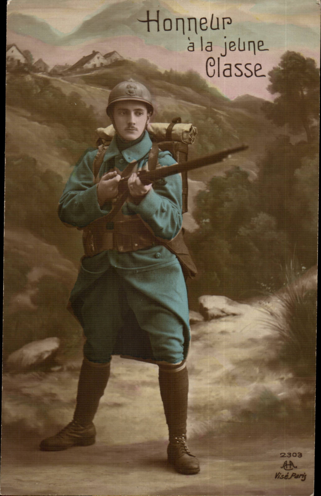 CPA FAntaisie Hommage a la jeune classe (militaria)
