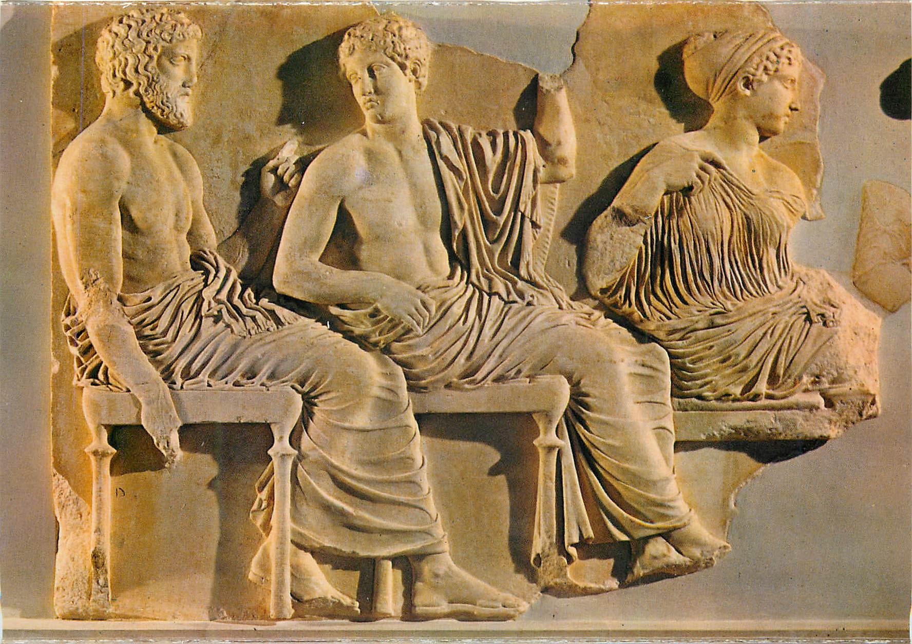 CPM Athenes Musee de l Acropole Cote est de la frise du Parthenon Poseidon Appolon Artemis